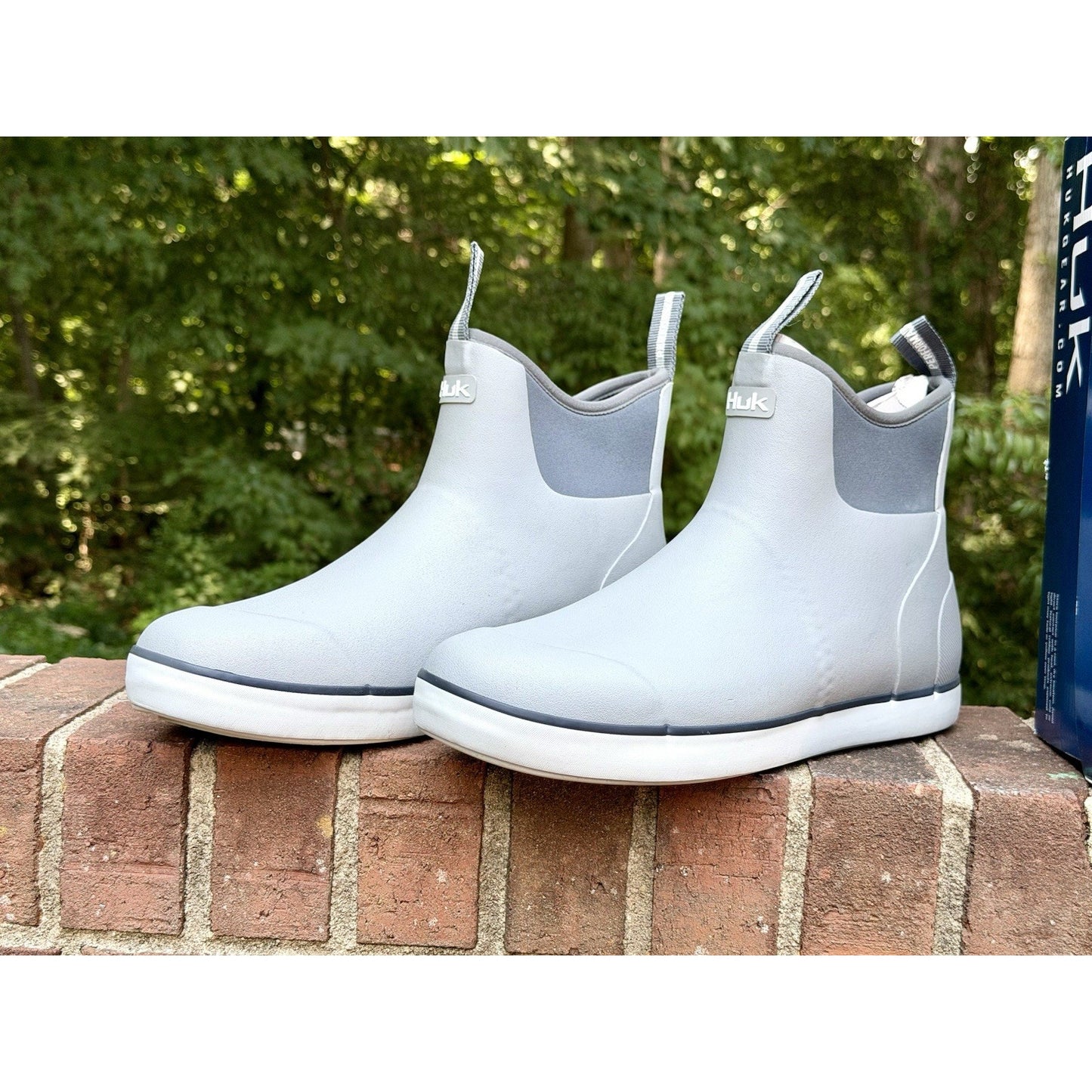 HUK Men’s Rogue Wave Fishing Deck Boots Waterproof Rubber Gray White Size 13 NIB