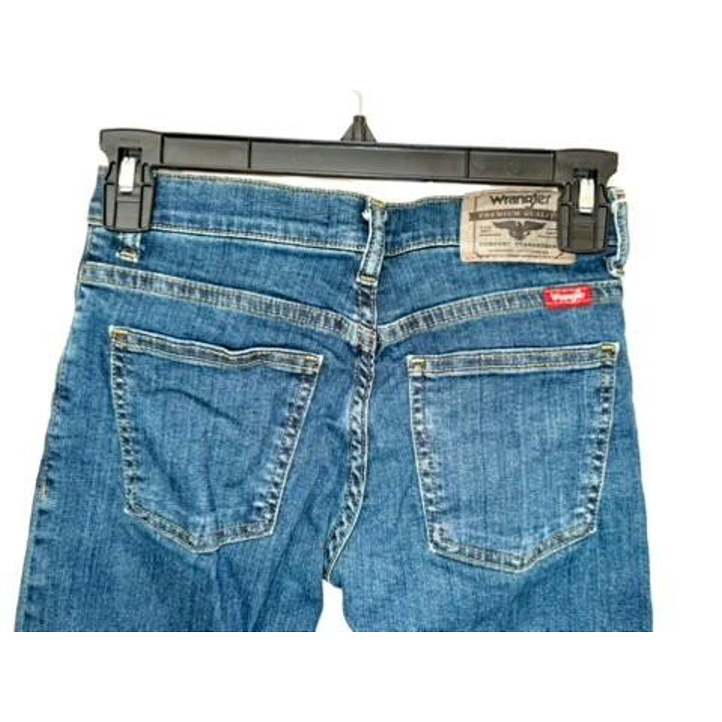Wrangler Classic Straight Jeans Boys Size 8 Regular Blue Denim Adjustable Waist