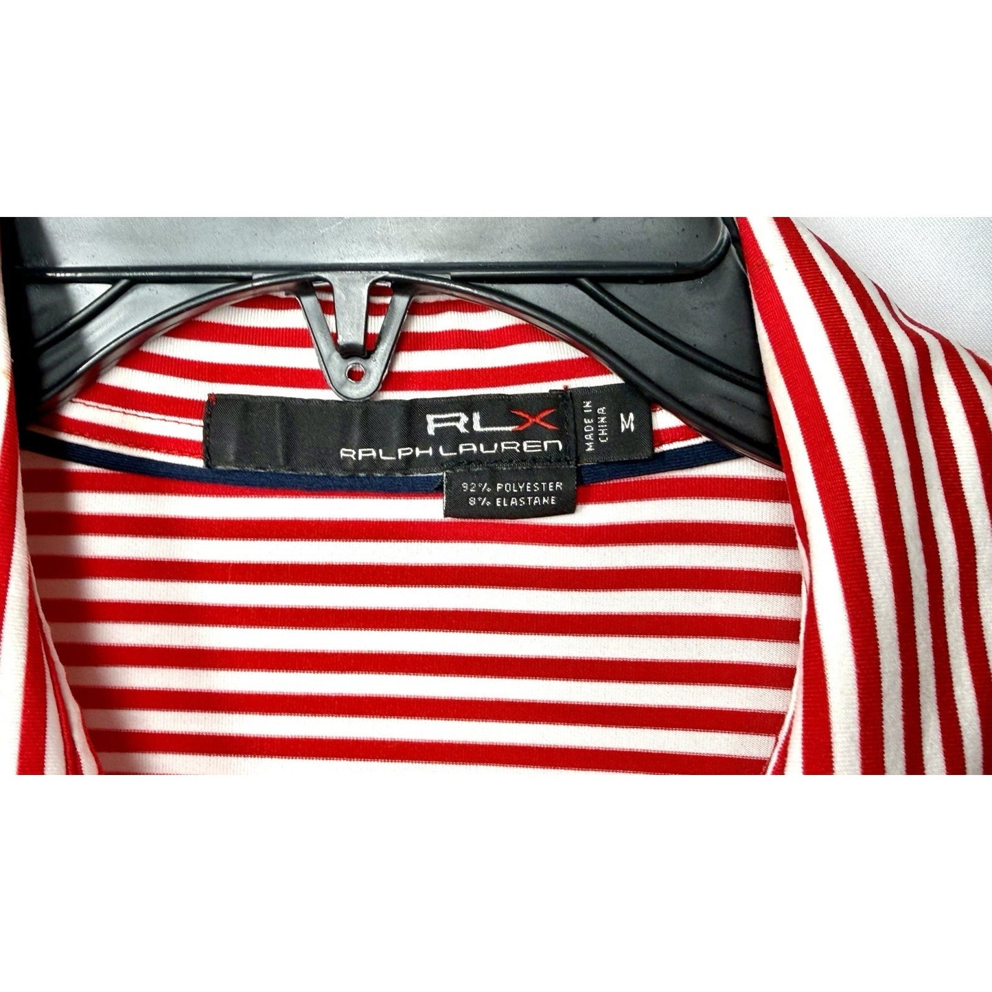 RLX Ralph Lauren Polo Shirt Mens Large Red White Blue Golf Lightweight Medium M