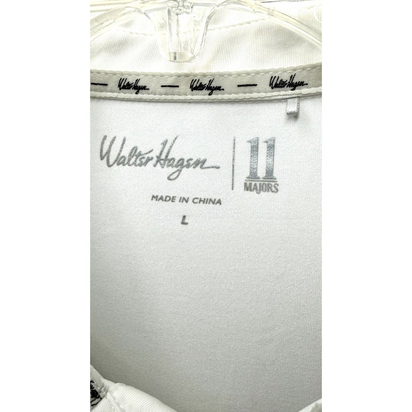 Walter Hagen Performance Golf Hawaiian Shirt Sz L White 11 Majors