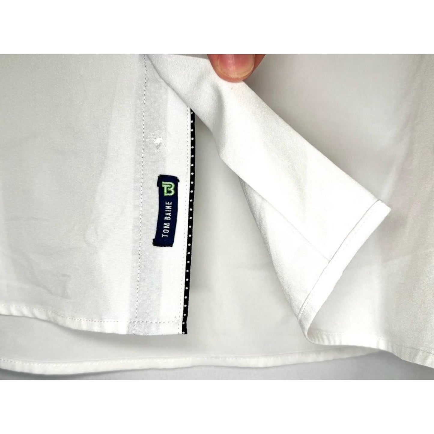 Tom Baine Performance Dress Shirt Mens Large White 4-Way Stretch Slim Fit