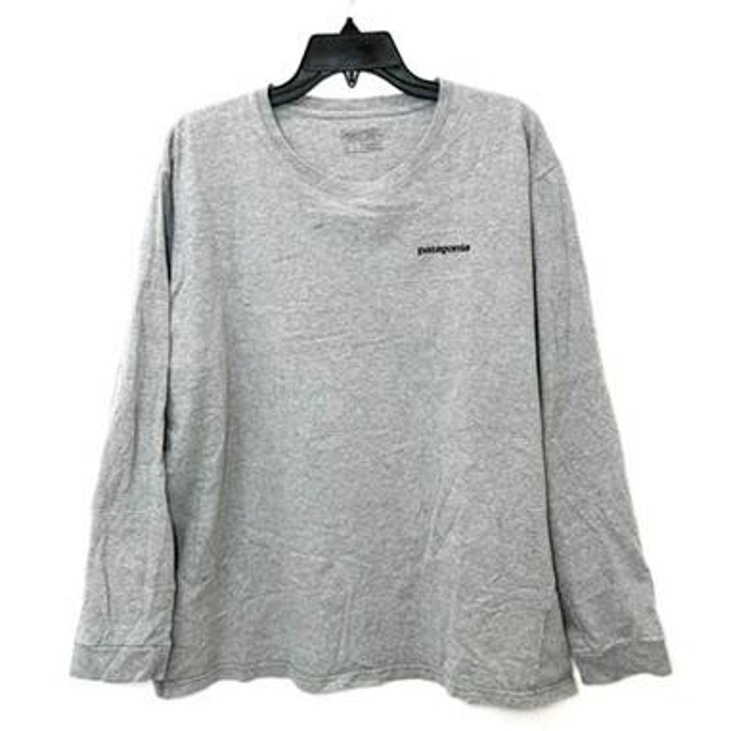 Patagonia Fitz Roy Trout Long Sleeve Shirt Mens XL Gray Organic Cotton Graphic
