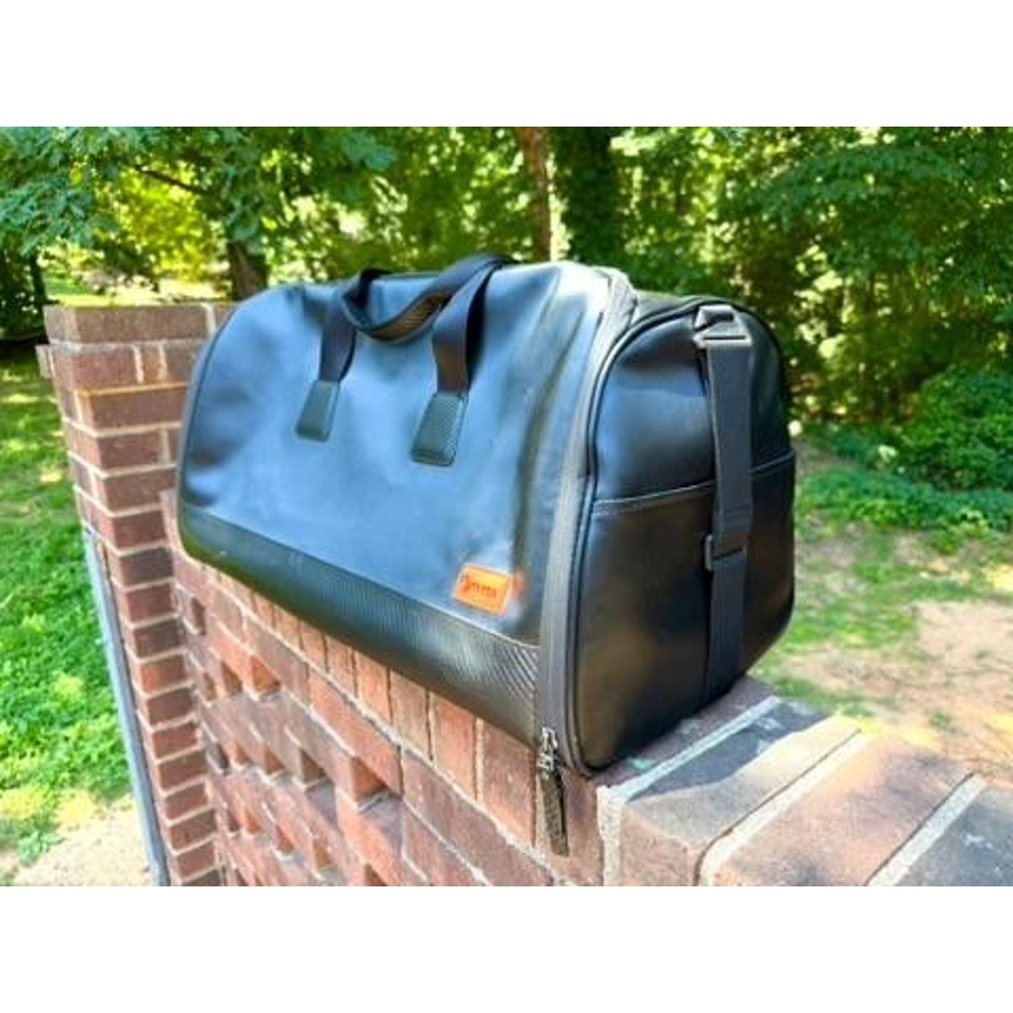 Stitch Golf Ultimate Garment Bag Black Leather Convertible Duffle Travel Bag