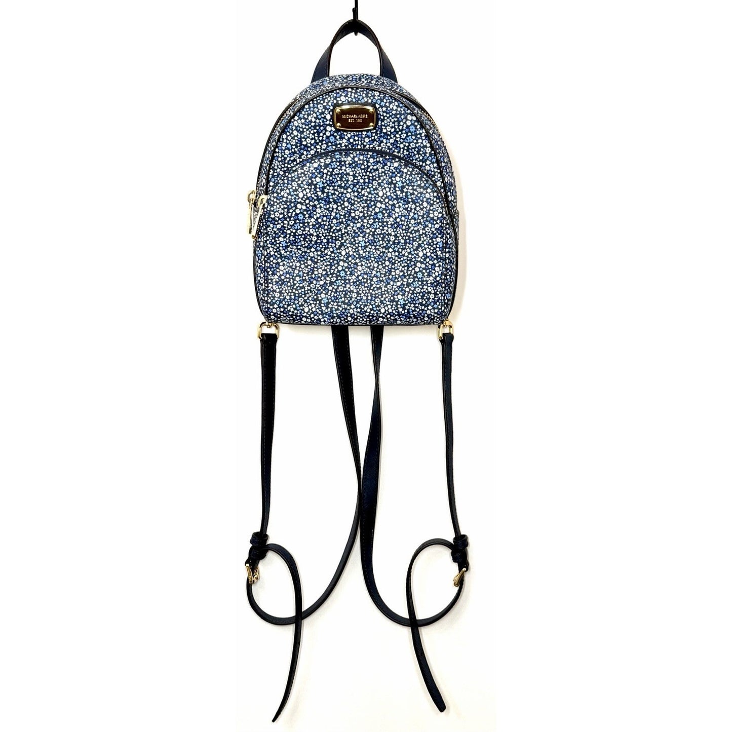 Michael Kors Abbey Mini Backpack In Navy Blue Floral Pattern NWOT / New W/ COA