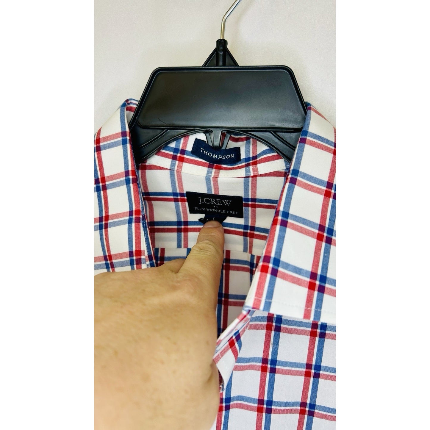 J.Crew Flex Wrinkle Free / Red/Blue Checkered Button Up / Men’s Large 16-16 1/2