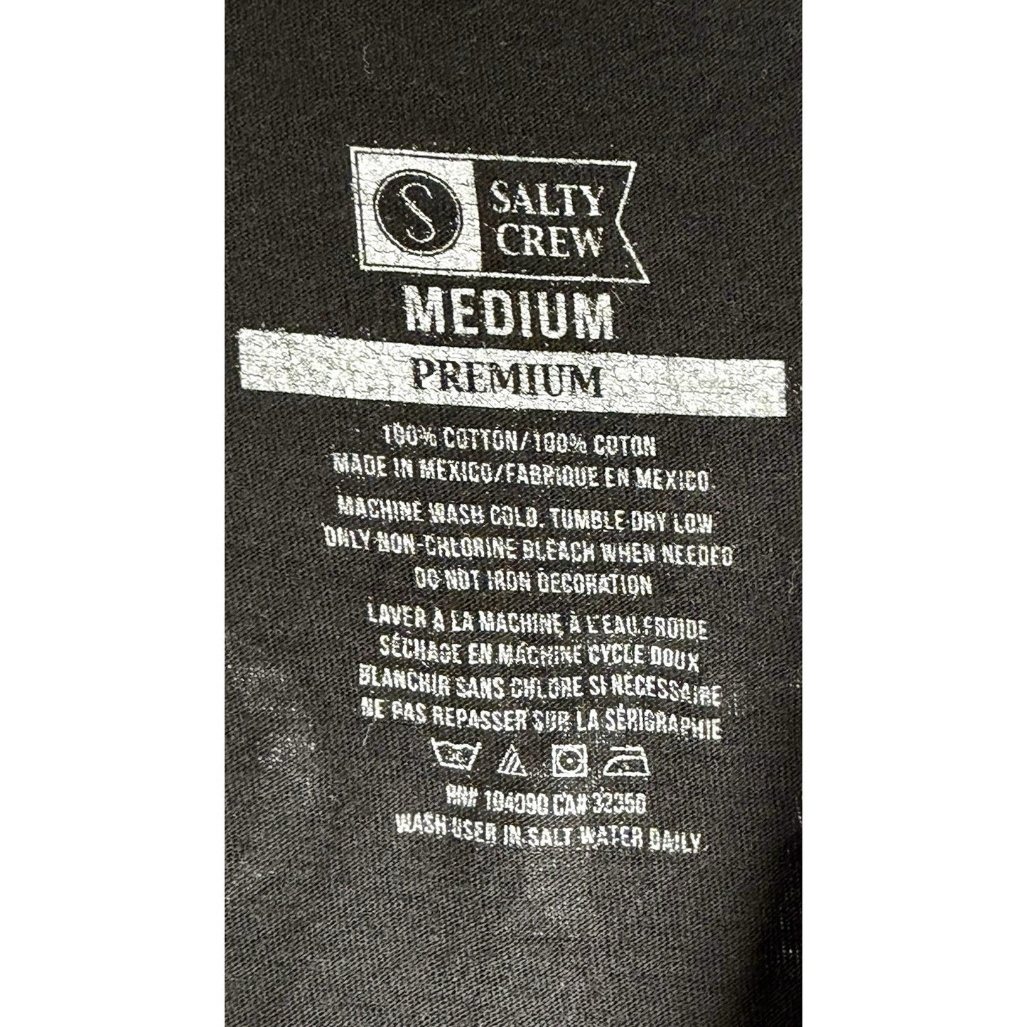 Salty Crew "Rooster" Short Sleeve Premium Tee (Black) T-Shirt/Men’s Size Medium