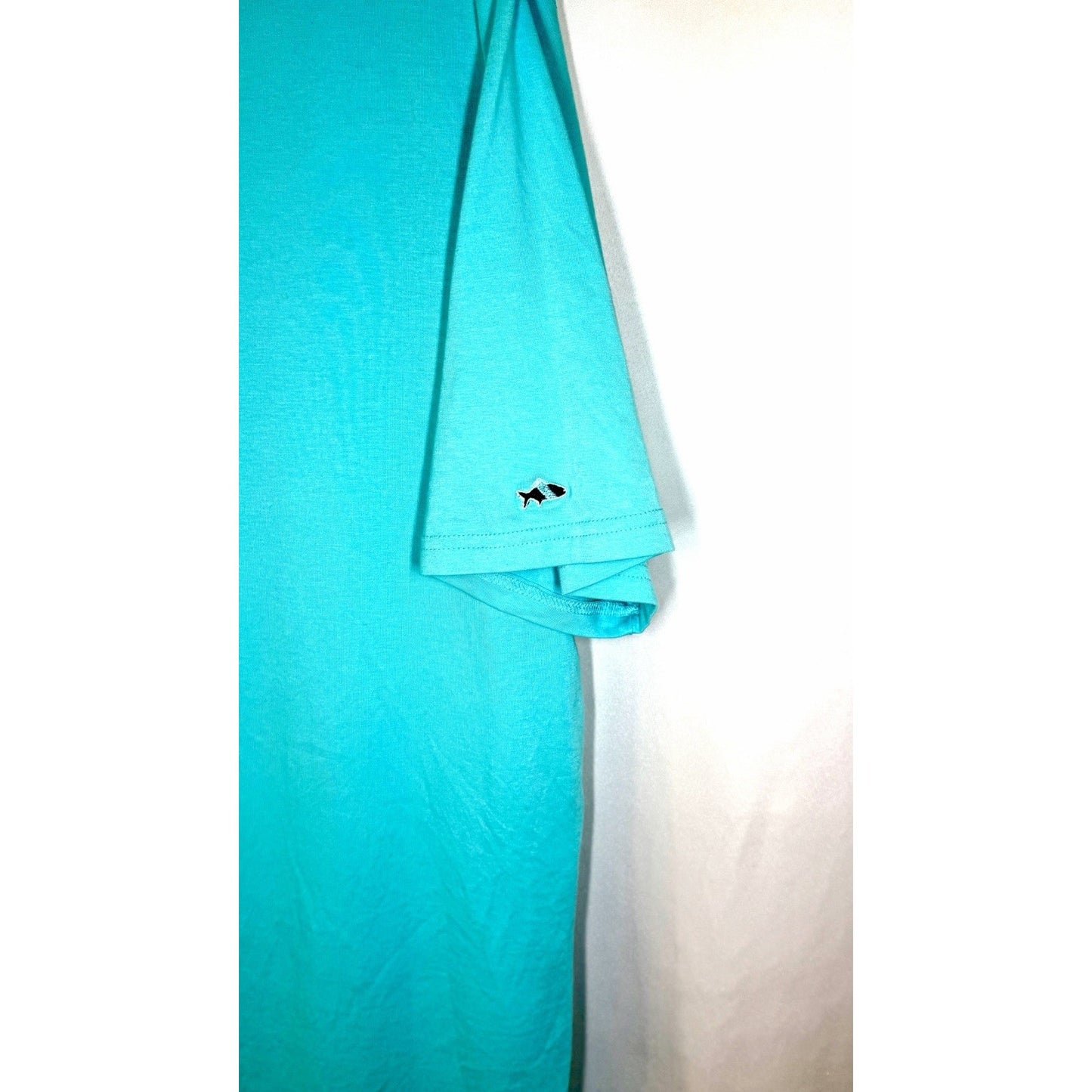Fish Hippie Shirt Mens Size XXL Aqua Blue Polo Short Sleeve Logo Beach Resort