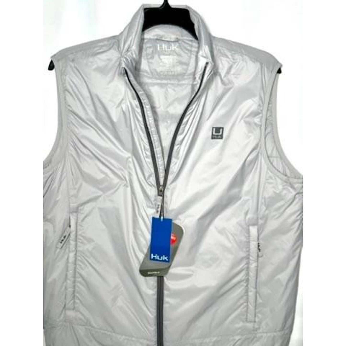 Huk Waypoint Insulated Vest Mens Large Gray Primaloft Fishing Full Zip New NWT