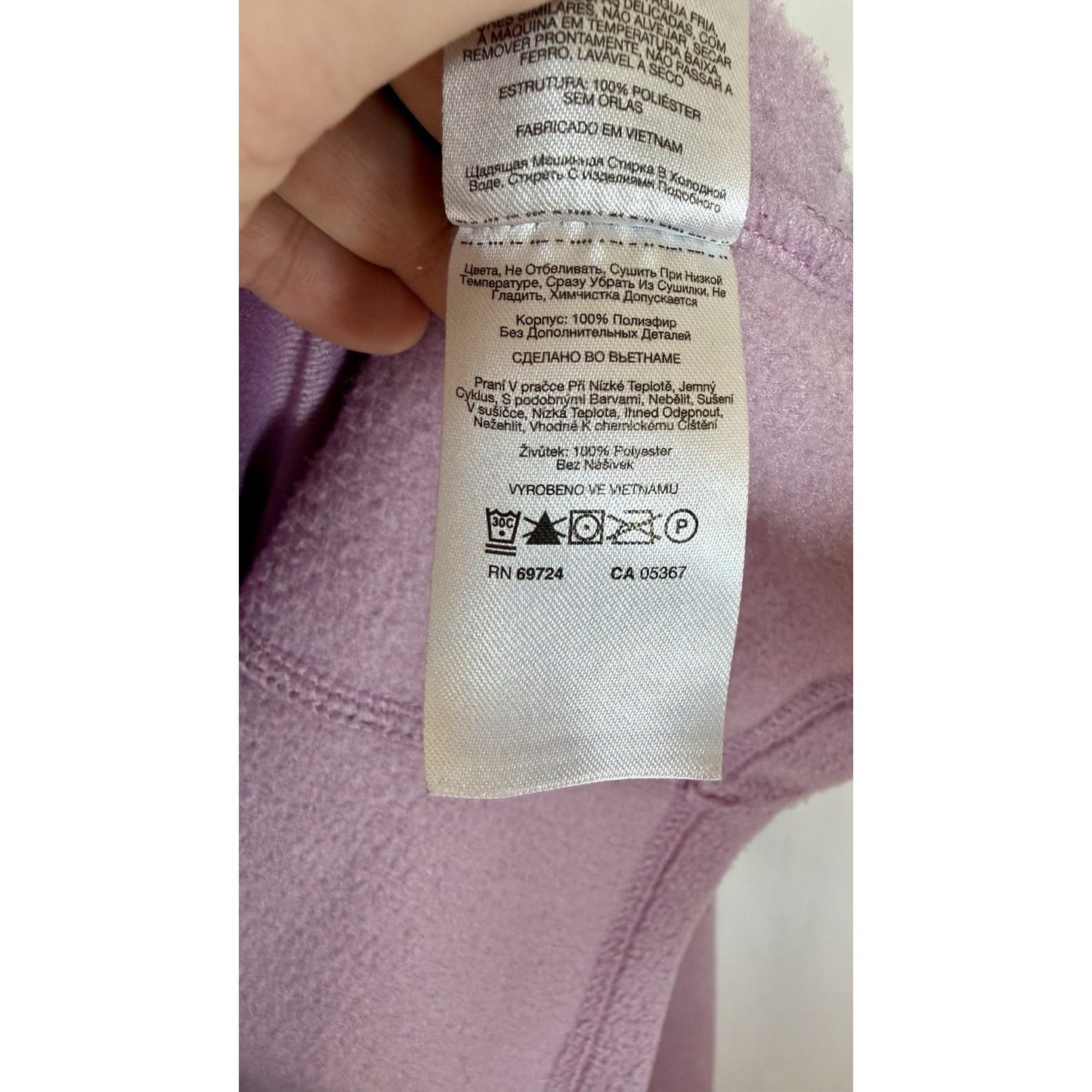 Columbia Women's Gray Polyester Jacket L Full Zip Solid Fleece Pockets Purple