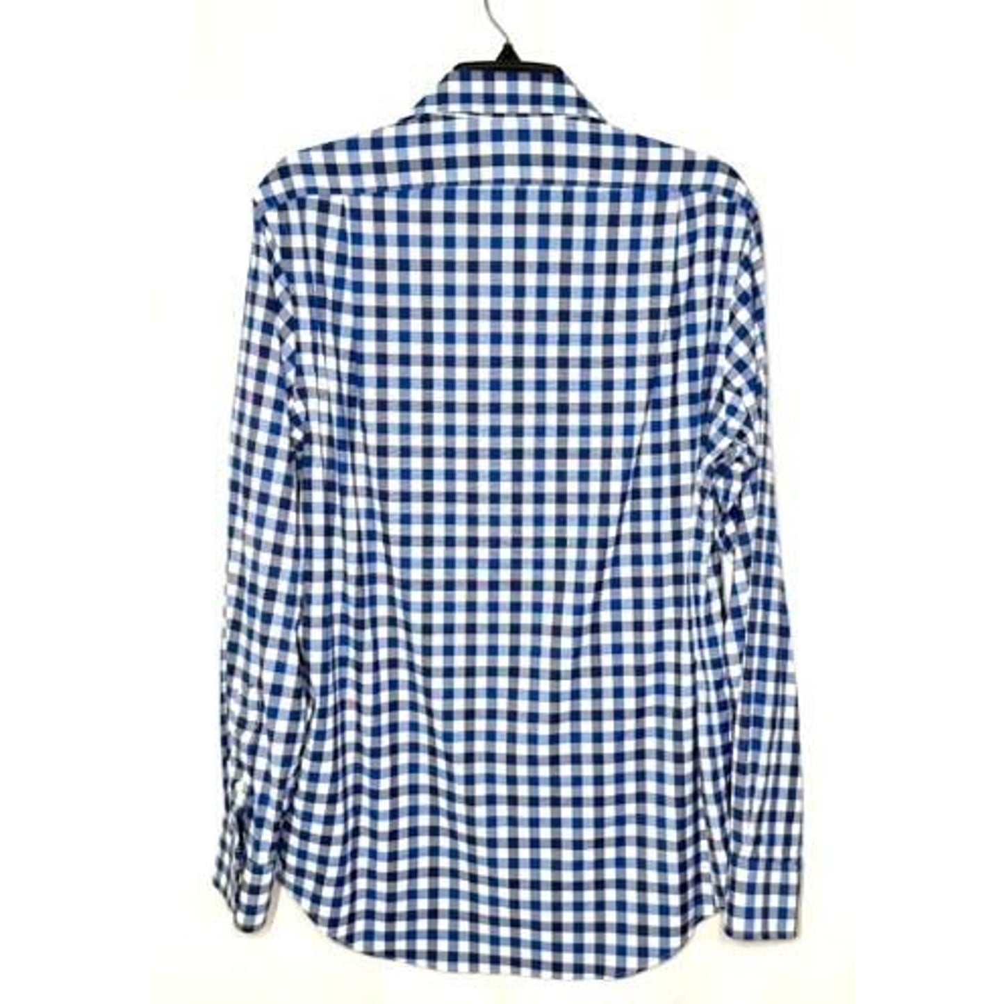 Polo Ralph Lauren Performance Shirt Mens Medium Blue White Gingham Long Sleeve