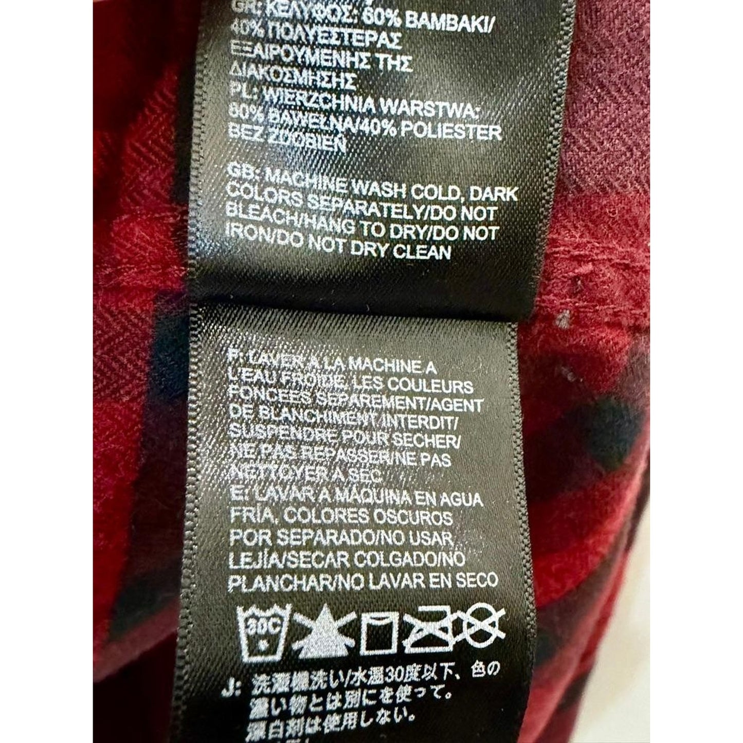 The North Face Flannel Shirt Womens Large Red Black Plaid Roll Tab Sleeve Cotton
