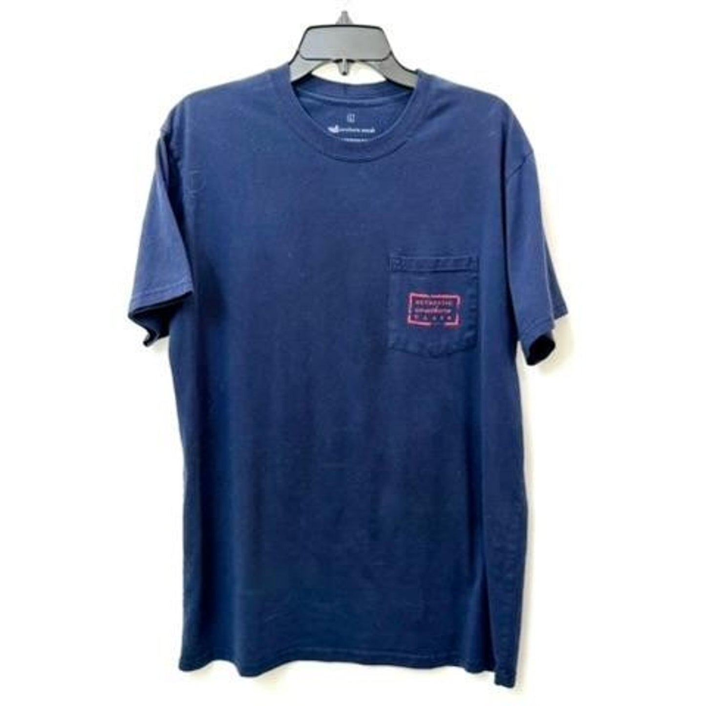 Southern Marsh Collection T-Shirt Mens Large Navy Blue USA Flag Duck Pocket Tee