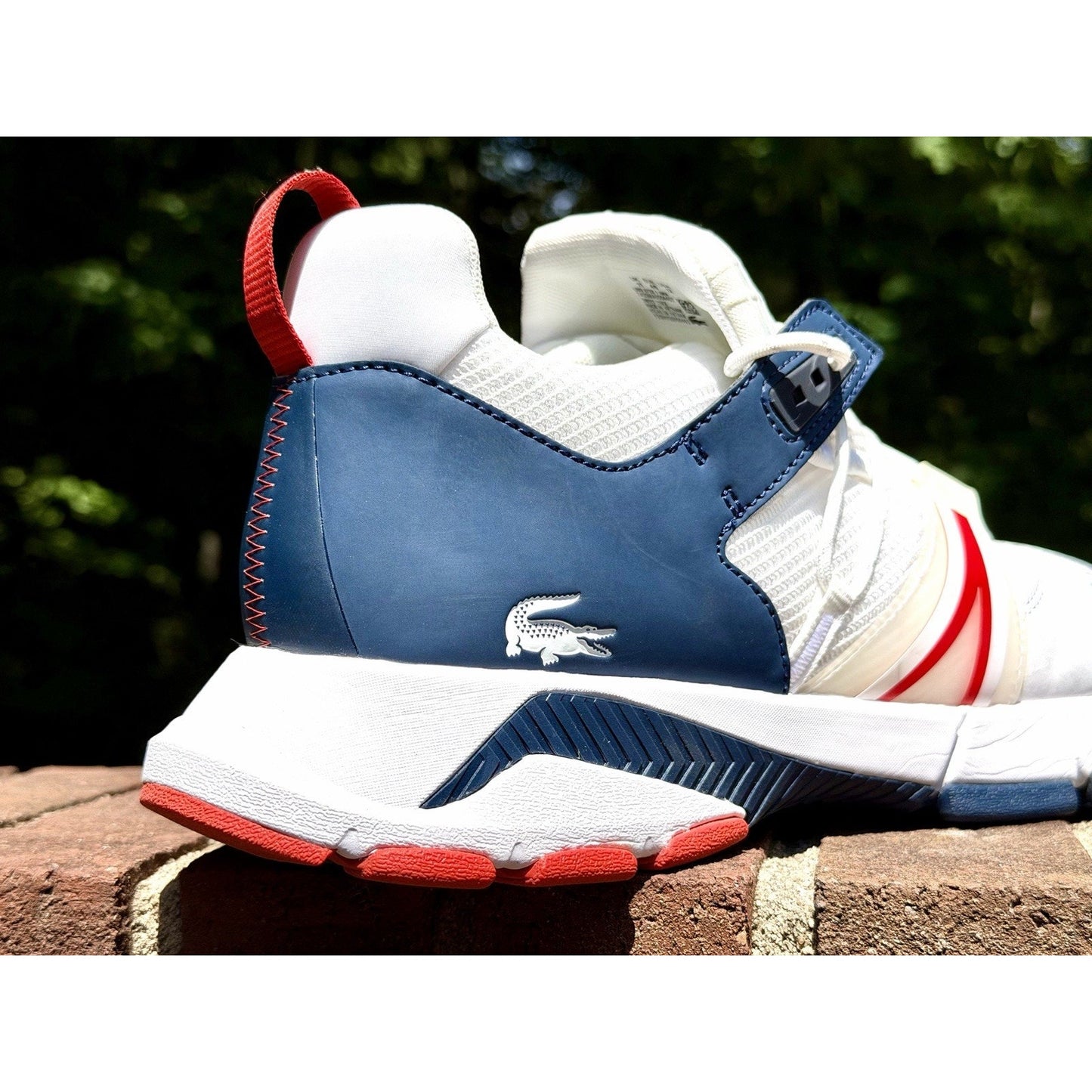 Lacoste L003 Men's Sneakers White Navy Red Size 12 Excellent Condition Worn 2x