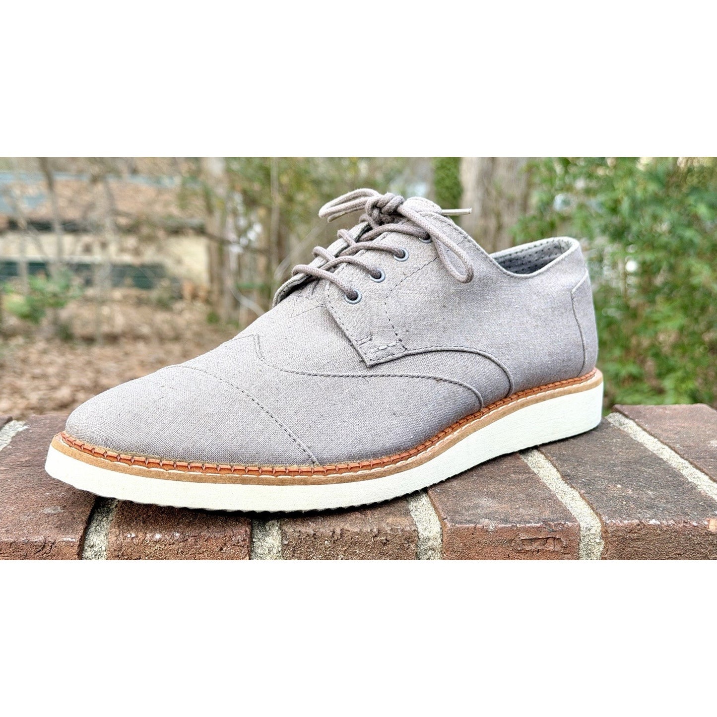 TOMS Brogue Oxford Men’s Size 11 - Dary Gray Leather/Washed Canvas - New w/o Box