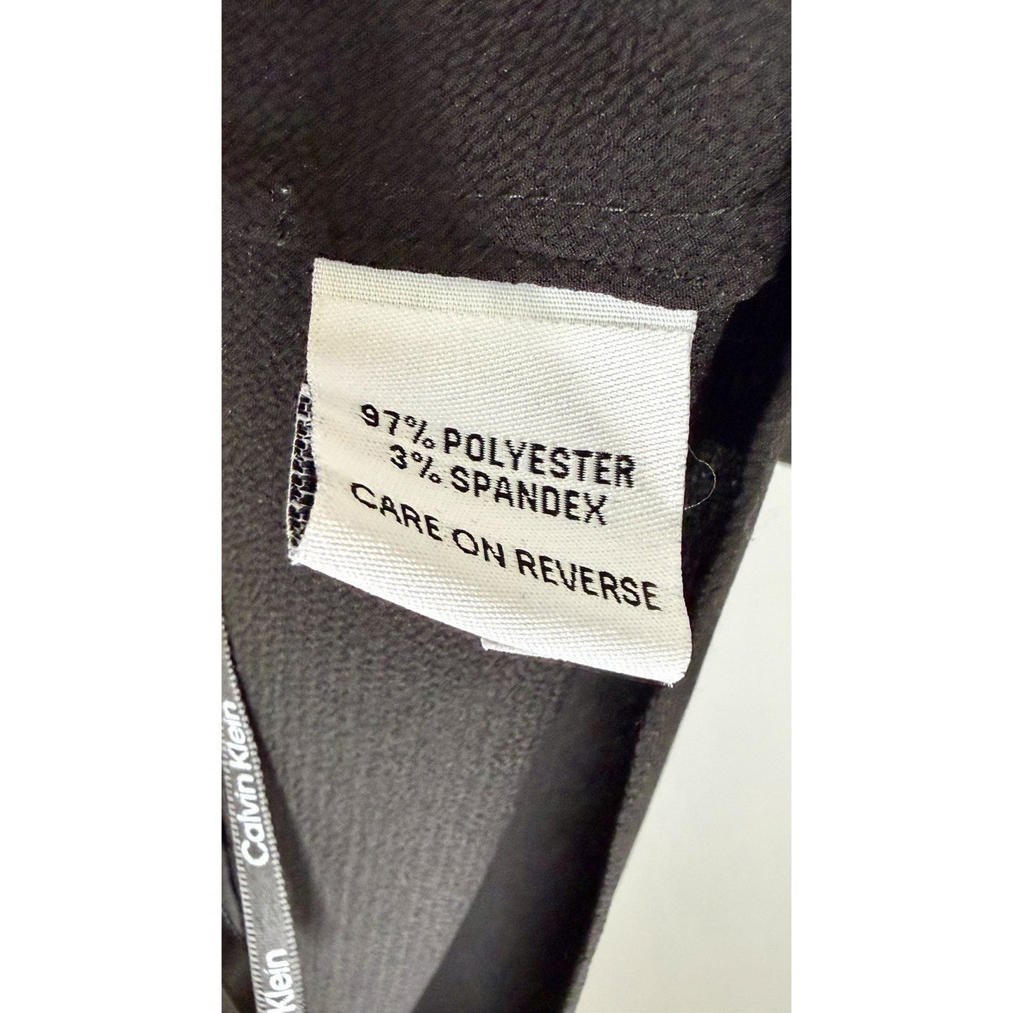 Calvin Klein Solid Black V-neck Blouse - Size Medium