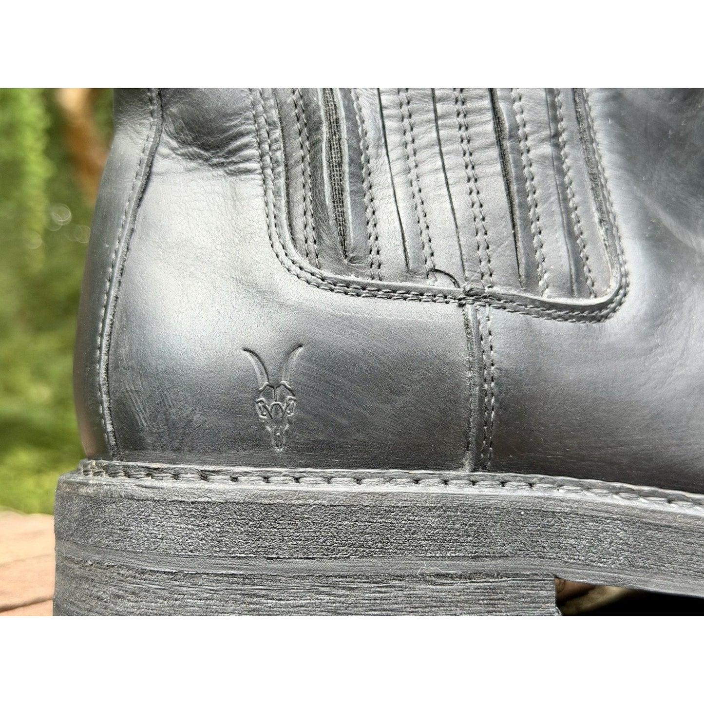 AllSaints Bloom Men's Chelsea Boots Washed Black Leather Lug Sole Size 46 US 13