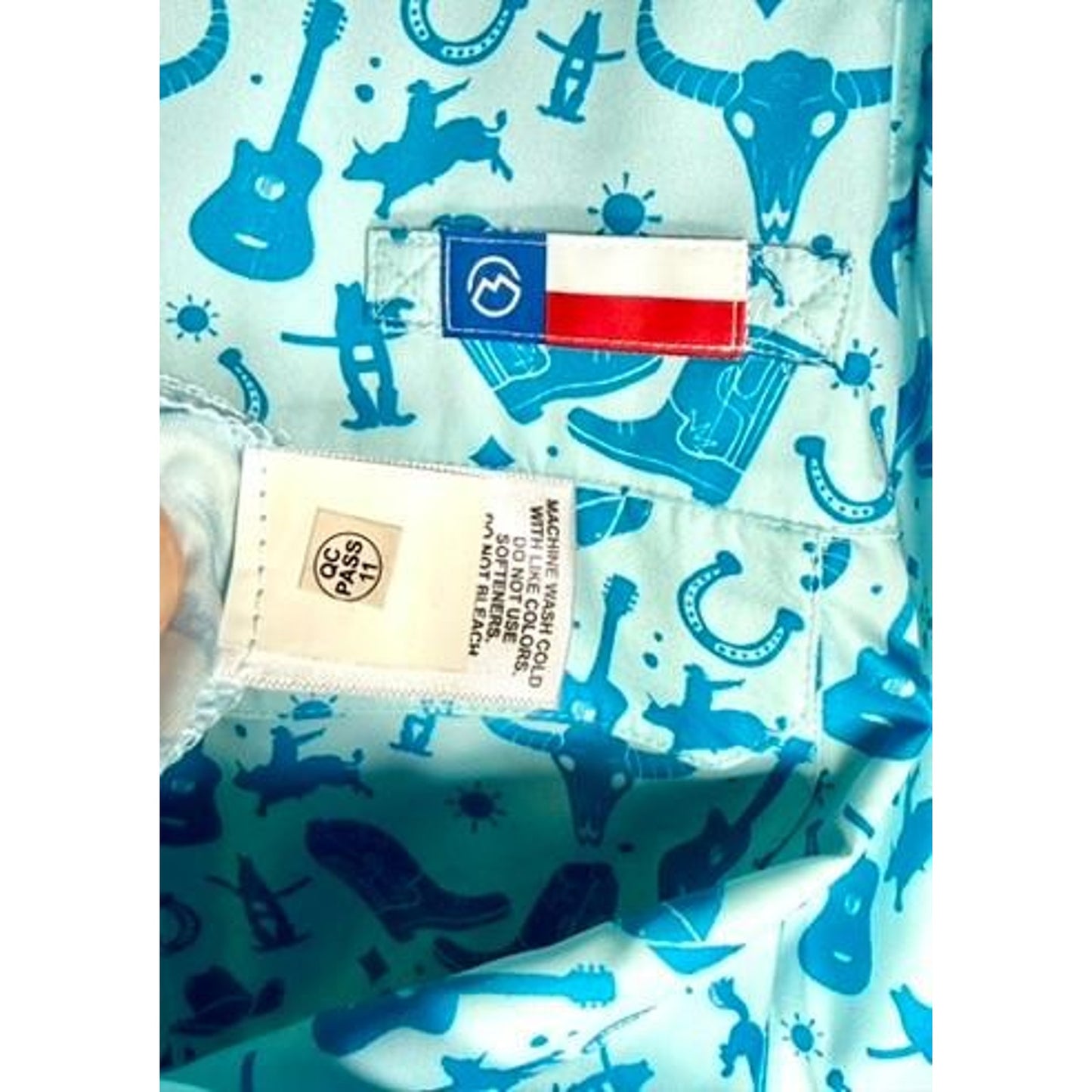 Magellan Outdoors Texas Fish Gear Shirt Mens XL Blue Western Cowboy Fishing NWOT