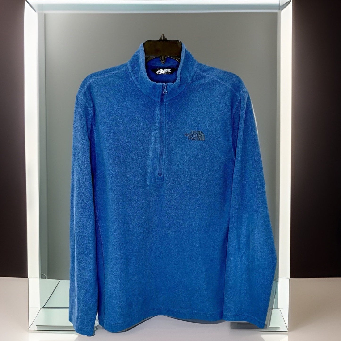 The North Face Men’s Pullover Blue 1/4 Zip Micro Fleece Polyester Size Large