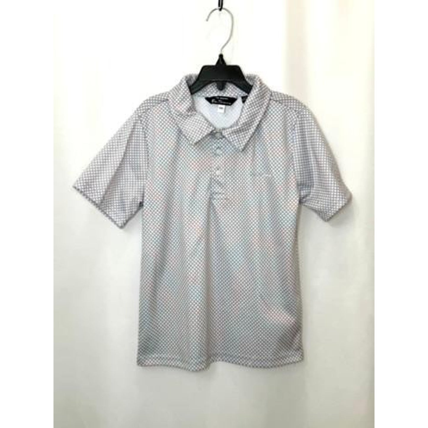 Ben Sherman Boys Polo Shirt Size S 8 Blue Orange Geometric Short Sleeve Casual