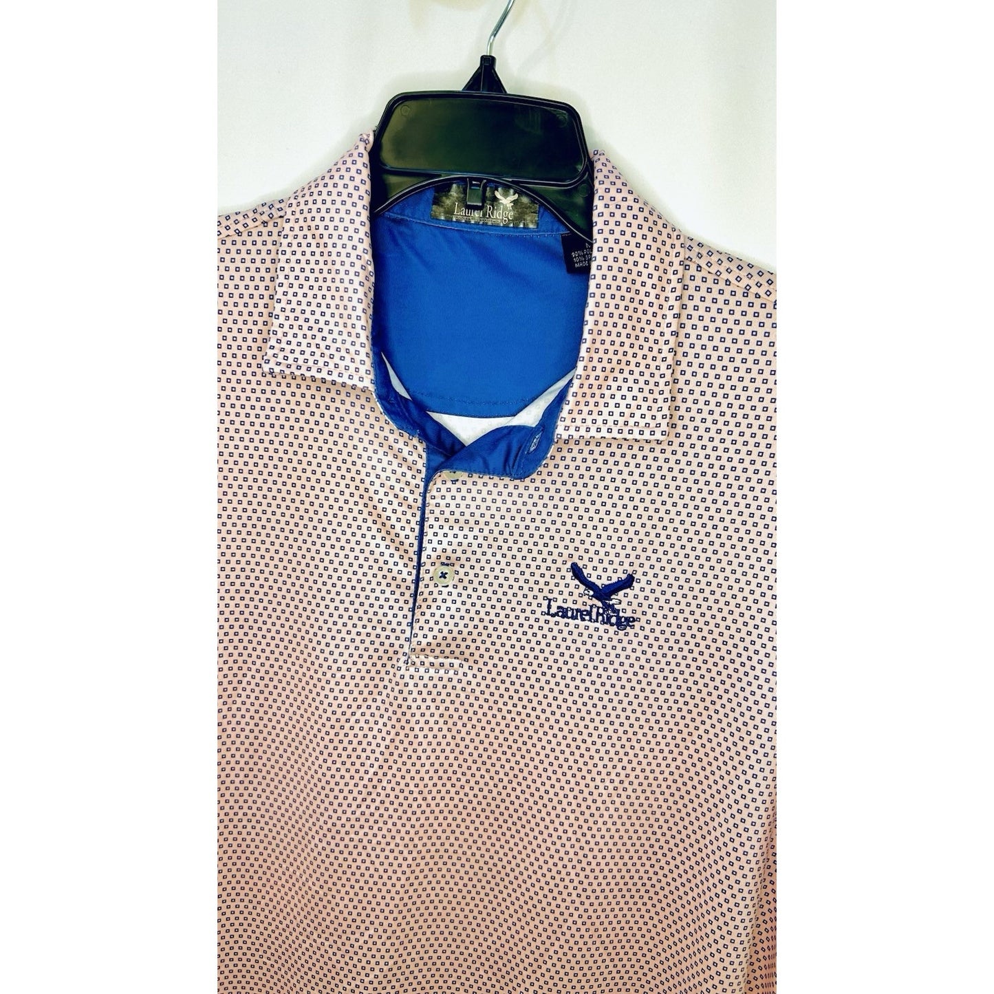 Laurel Ridge Pink/Blue Performance Golf Polo Men’s Size Medium/ Breathable