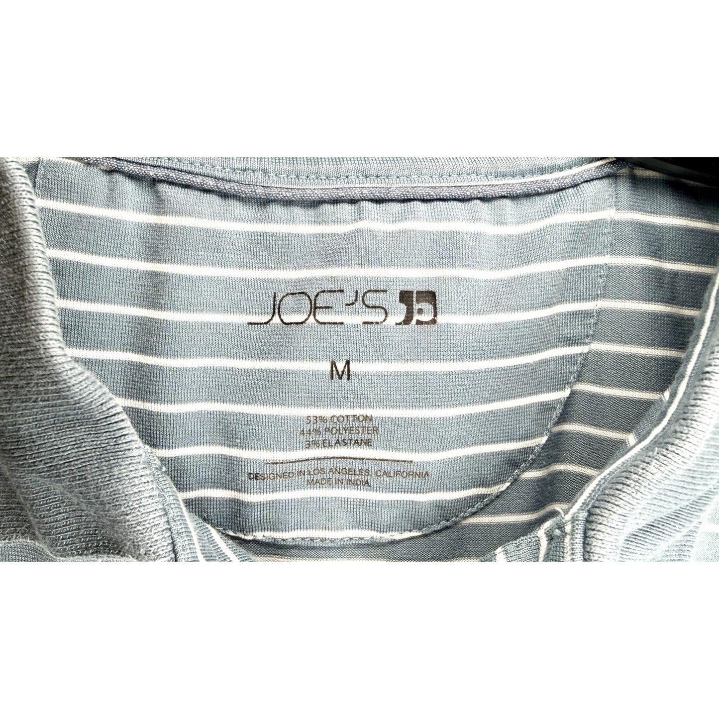 JOE'S JEANS Men's Medium Grey Heather Short Sleeve Stripped Polo Stretch