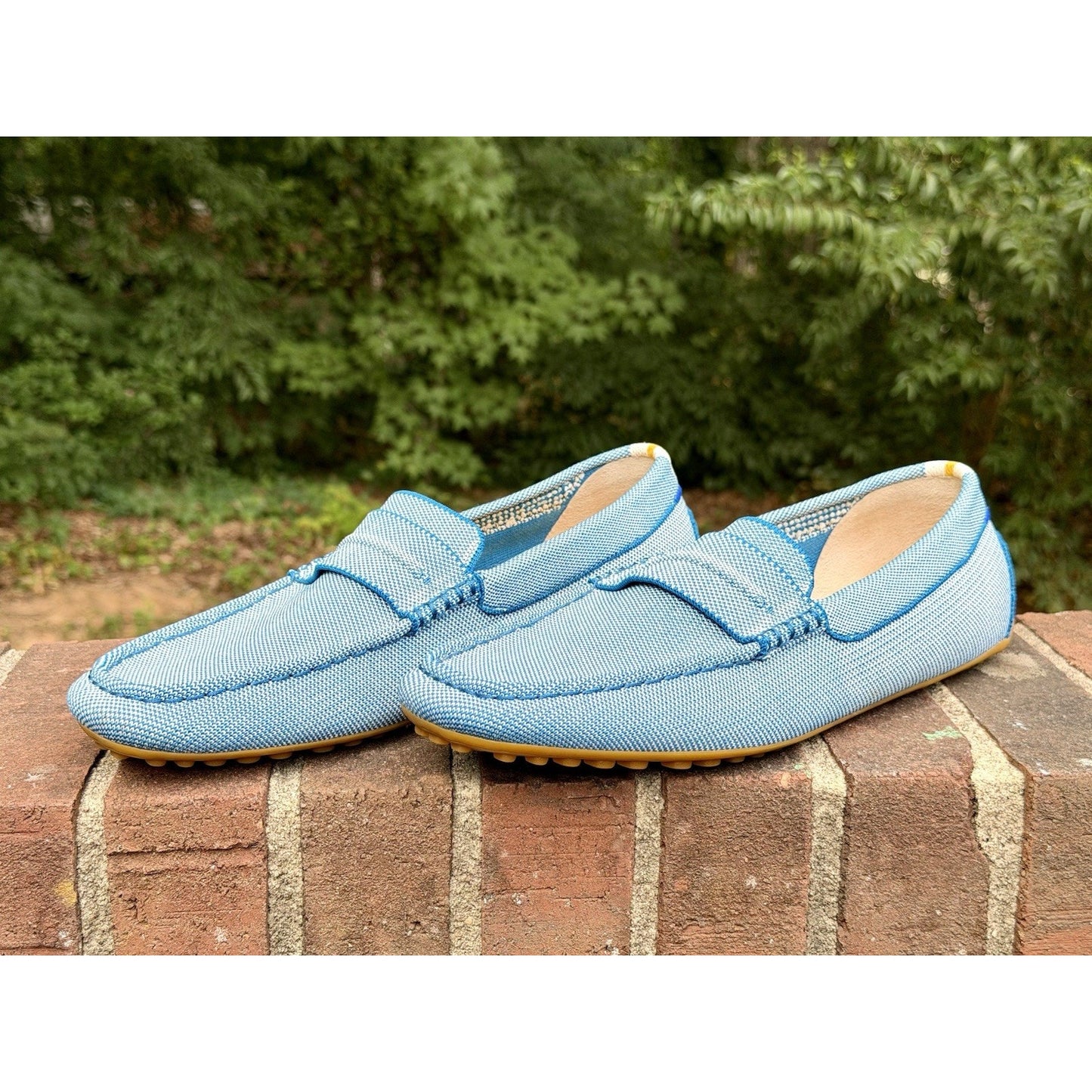 Rothy’s The Daily Driver Men’s 12.5 Blue Sea Knit Loafers Driving Shoes Worn 1x