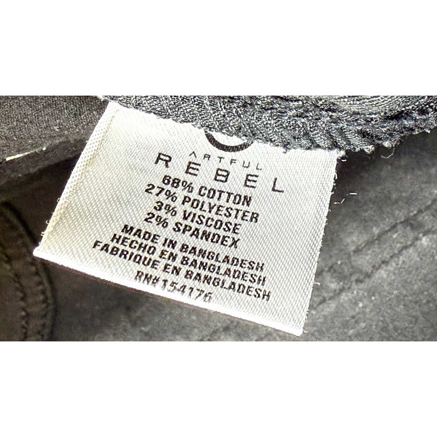 Artful Rebel Jeans Mens 34x32 Black Jax Slim Fit Straight Leg Stretch NWOT
