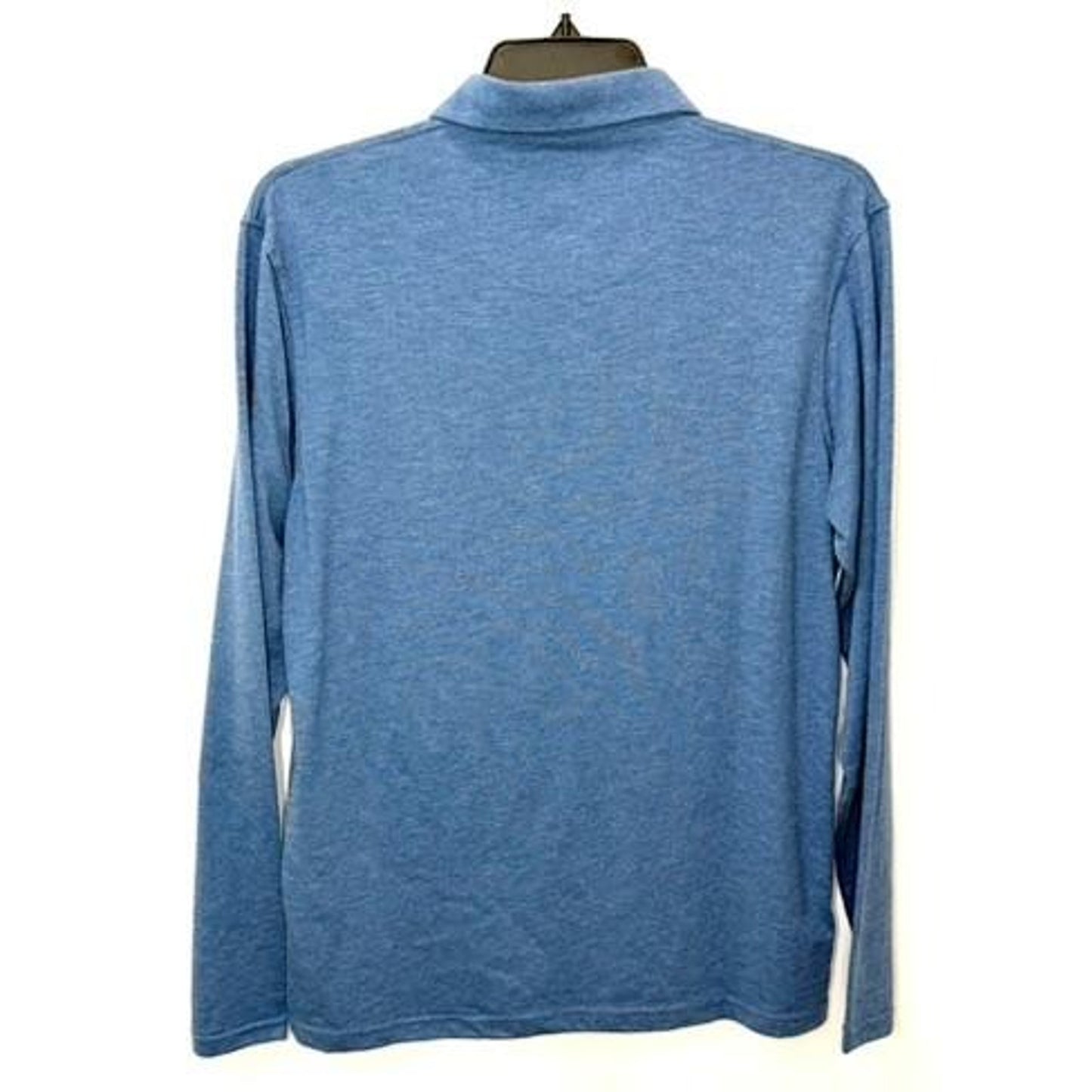 Fish Hippie Polo Shirt Mens Medium Blue Long Sleeve Cotton Blend Pocket