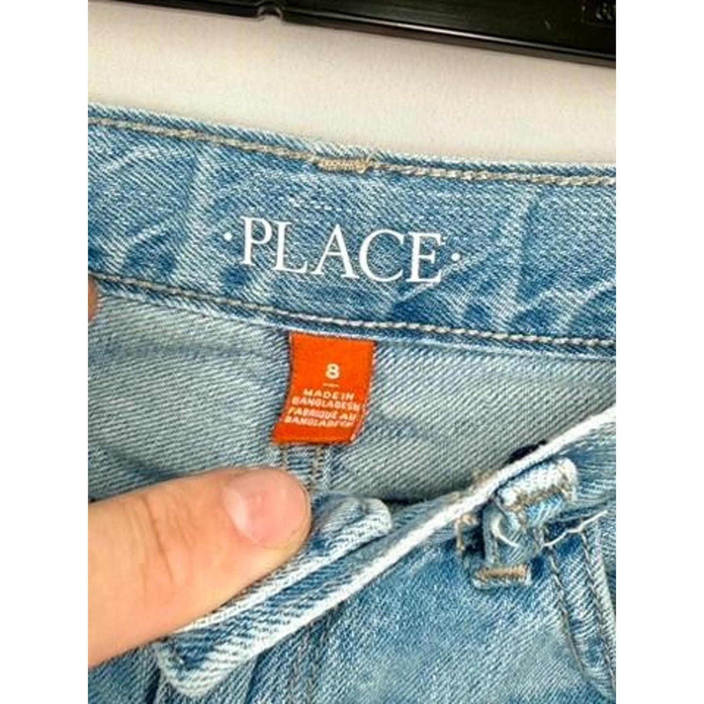 The Childrens Place Boys Denim Shorts Size 8 Blue Light Wash 100% Cotton
