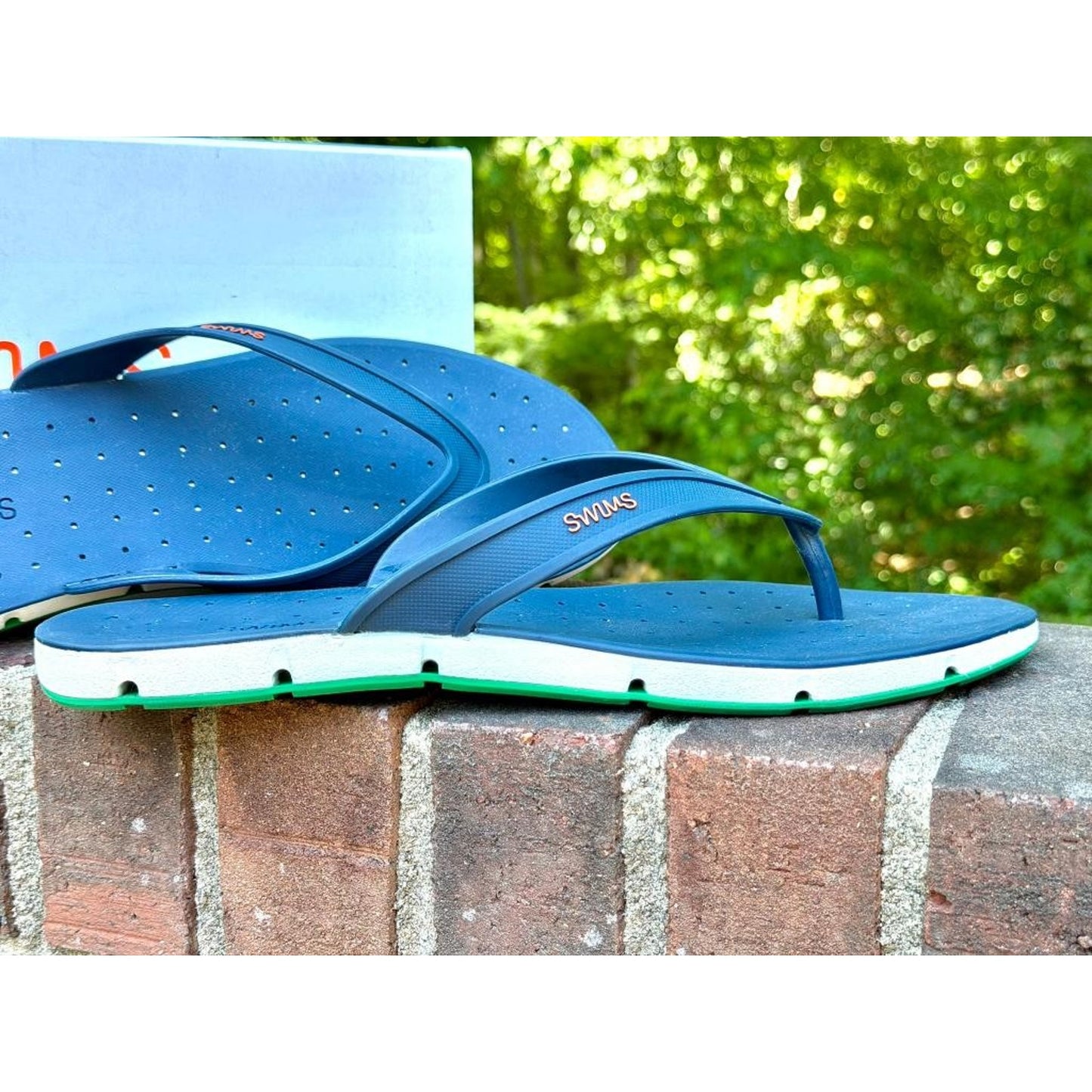 Swims Breeze Thong Sandal Mens 11 Navy Blue Jolly Green Waterproof Flip Flops