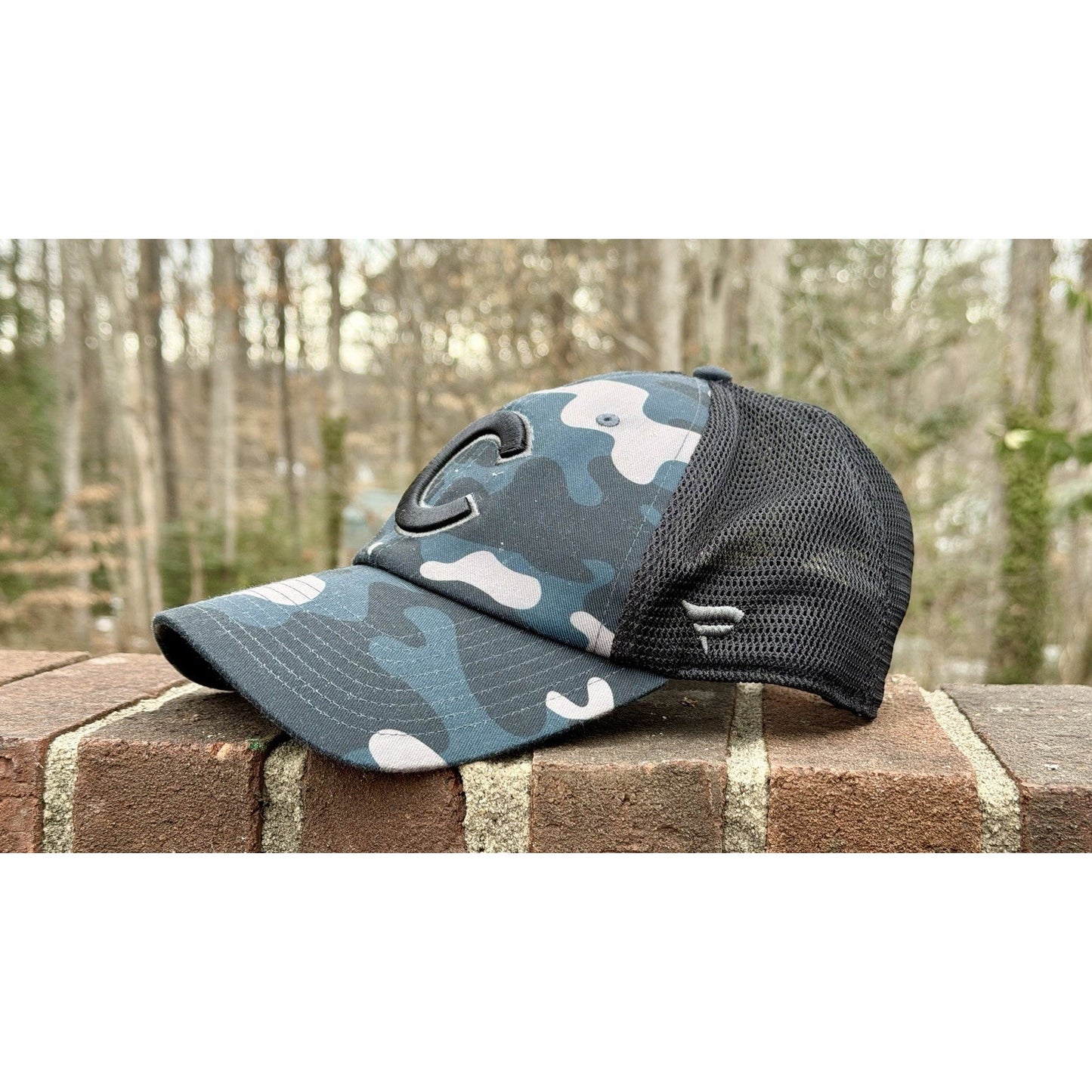 Chicago Cubs Fanatics Brand Camo Trucker Adjustable Hat Coordinates Patch
