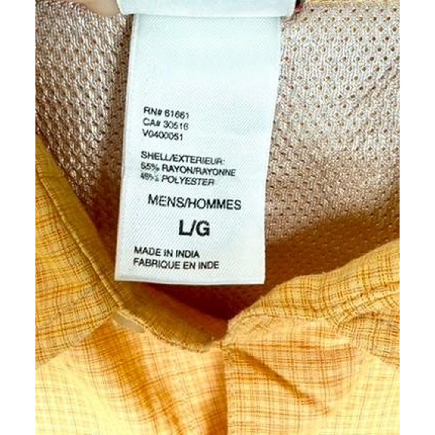 The North Face Shirt Mens Large Yellow Plaid Short Sleeve Hiking Button Up