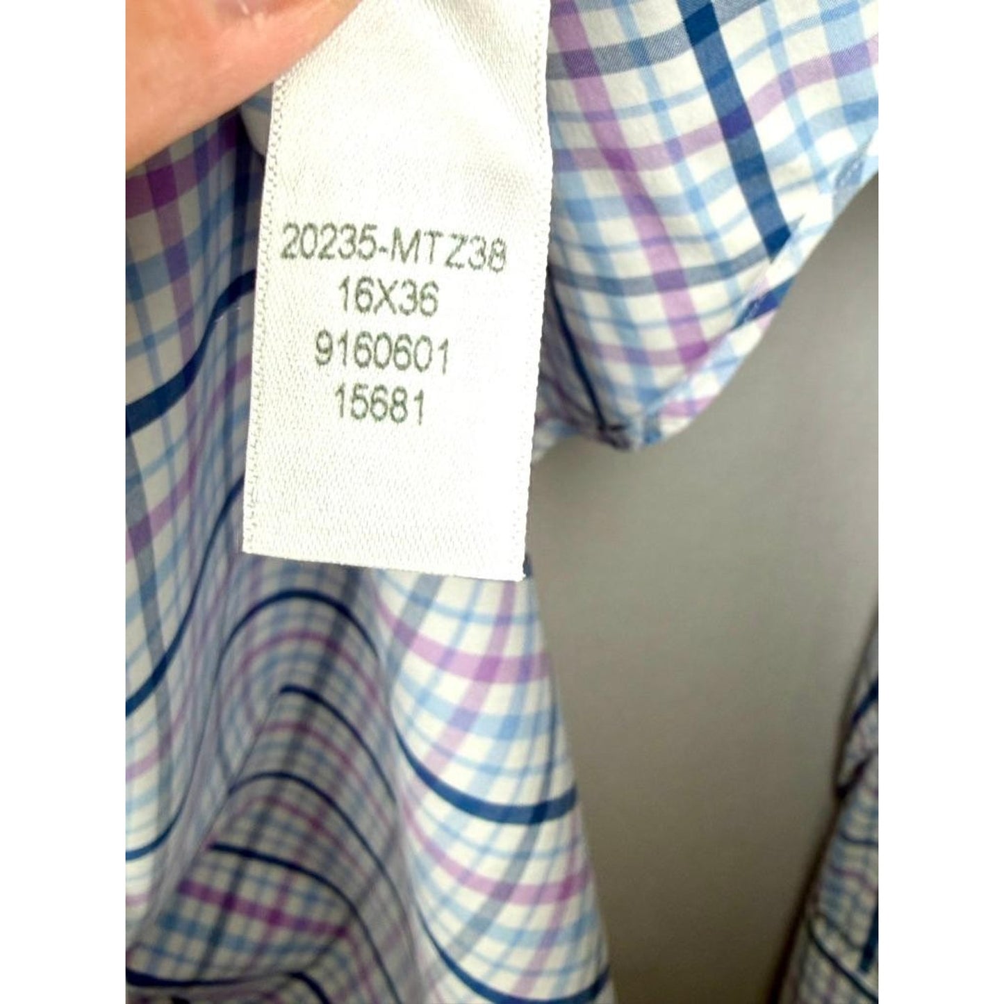 Bonobos Stretch Shirt Mens 16 36 Slim Fit Plaid Long Sleeve Button Up Blue
