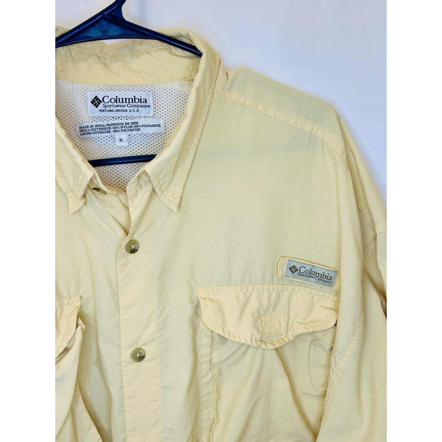Columbia PFG Fishing Shirt Mens Size XL Vented Outdoors Beige/an