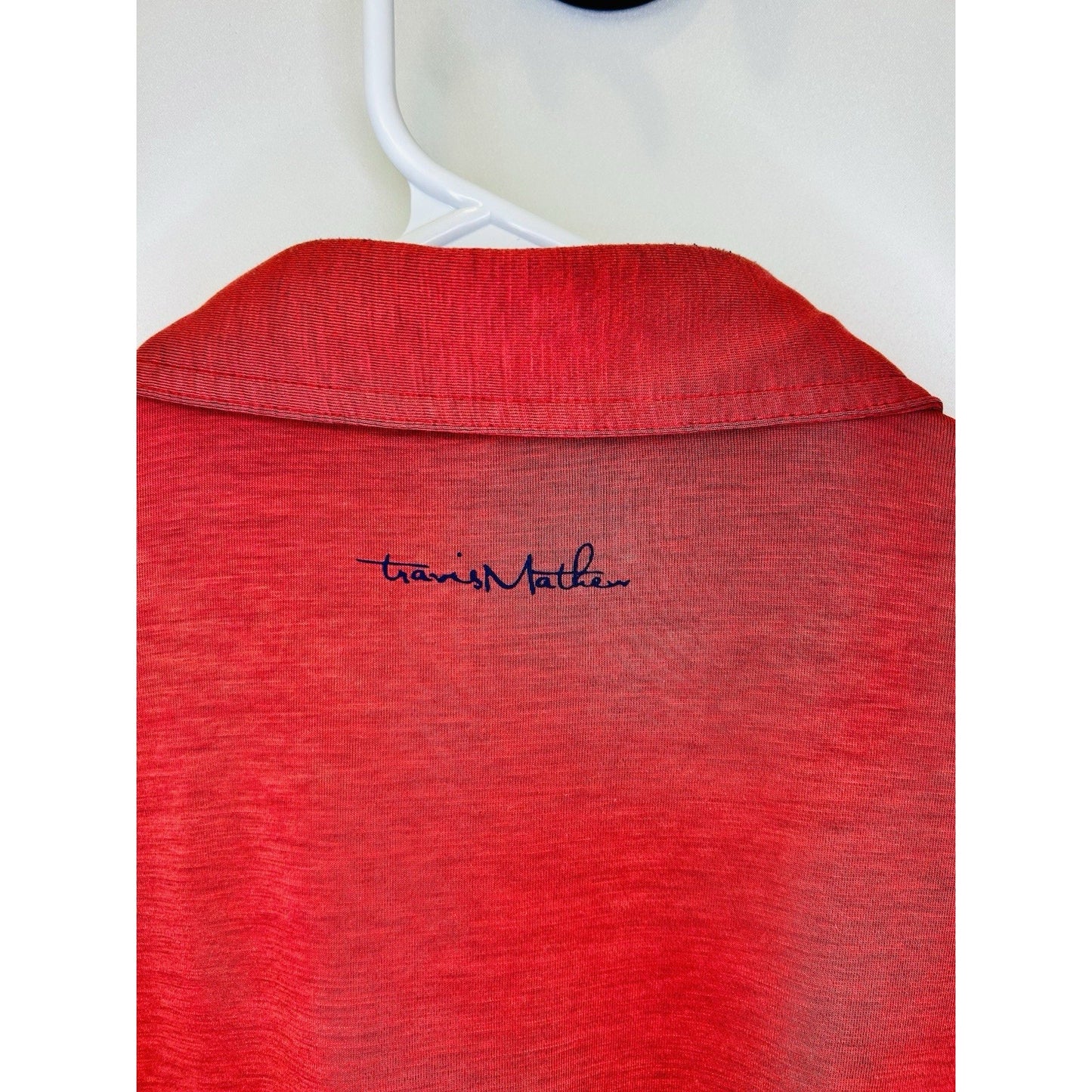Travis Mathew Polo Shirt Red Golf Performance Pocket Mens Size Medium