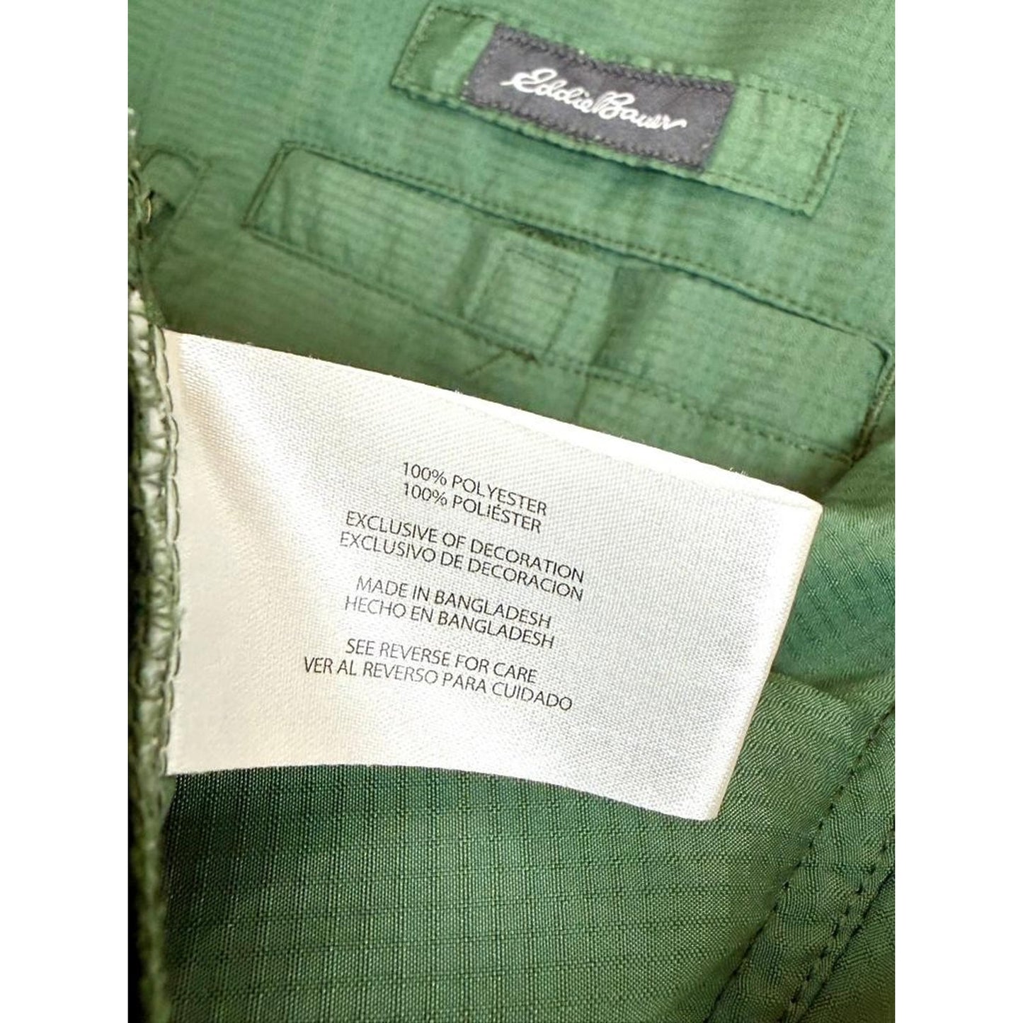Eddie Bauer Fishing Shirt Mens XL Green Short Sleeve Button Up Ventilated Mesh