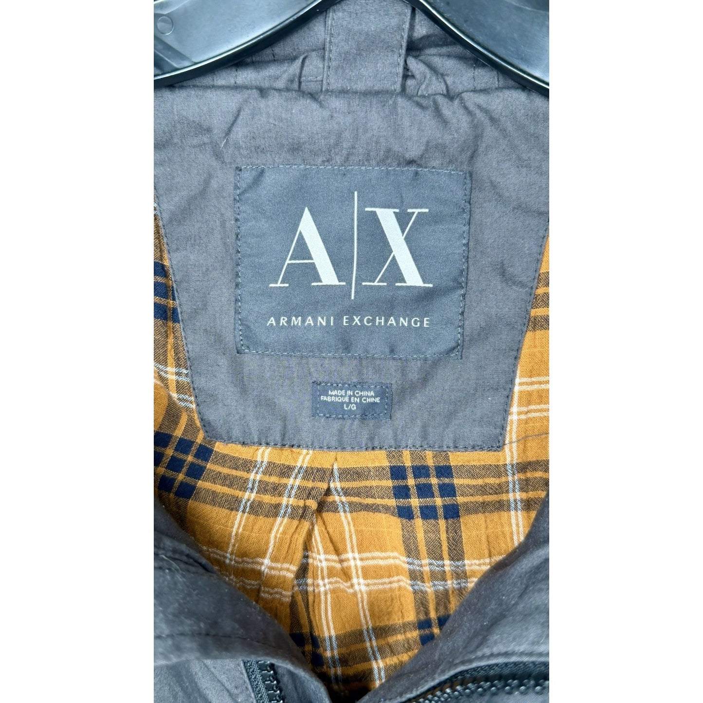 ARMANI EXCHANGE A/X Hidden Hood Dark Gray Jacket Mens Size Large - Worn Twice