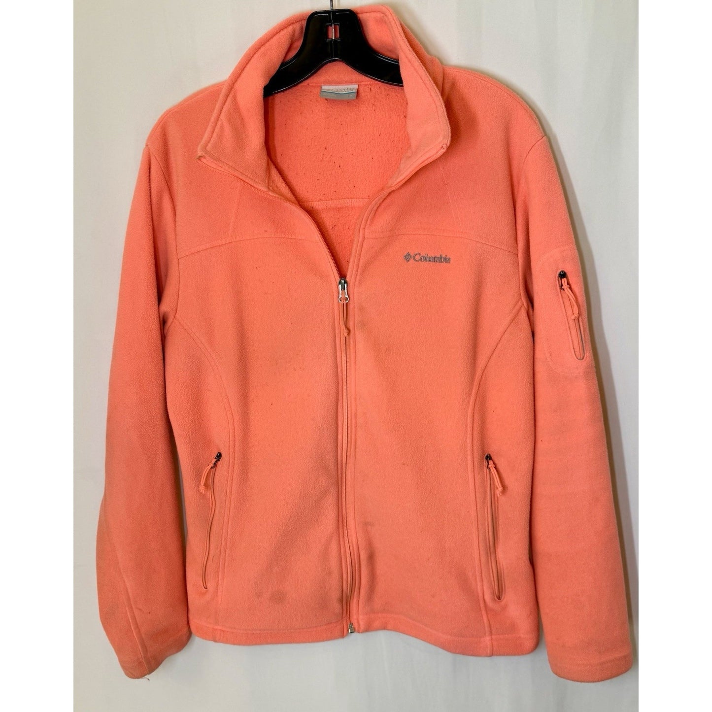 Columbia Jacket, Women's Size Large, Pink, Full Zip, Pocket on arm