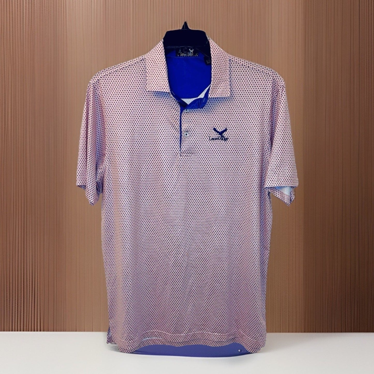 Laurel Ridge Pink/Blue Performance Golf Polo Men’s Size Medium/ Breathable