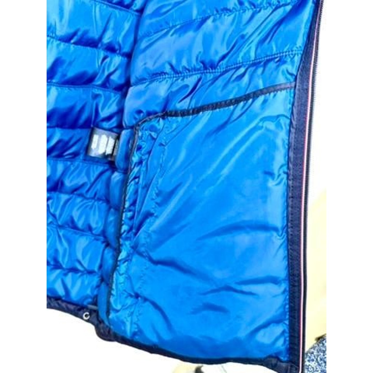 Tommy Hilfiger Puffer Jacket Mens XL Navy Blue Packable Quilted Full Zip Coat