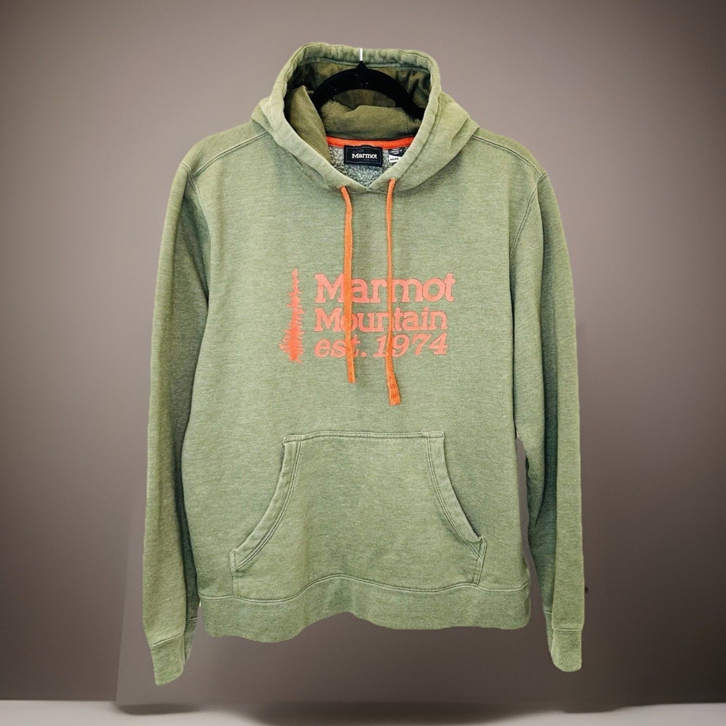 MARMOT Mountain Midweight Graphic Pullover Hoody , Green, Men's Medium