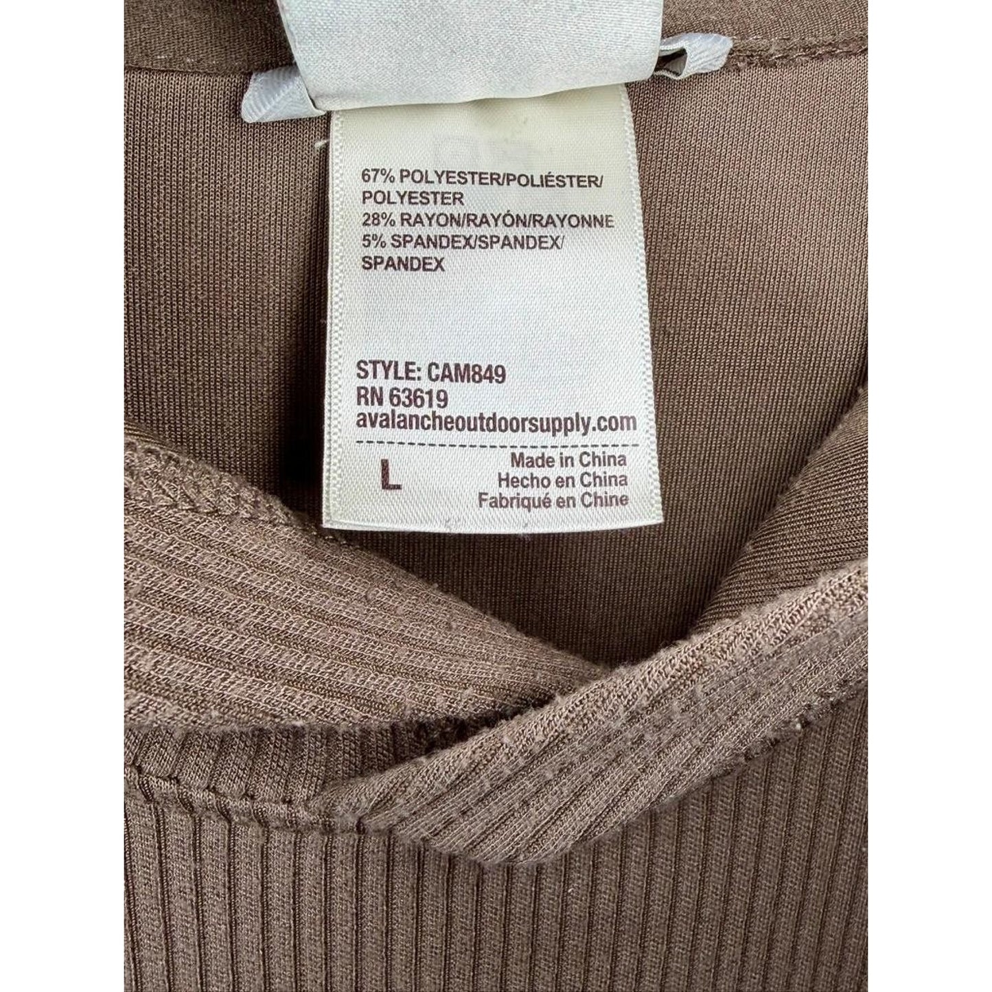 Avalanche Outdoor Supply Co Mens Large Brown Ribbed Pullover Hoodie CAM849