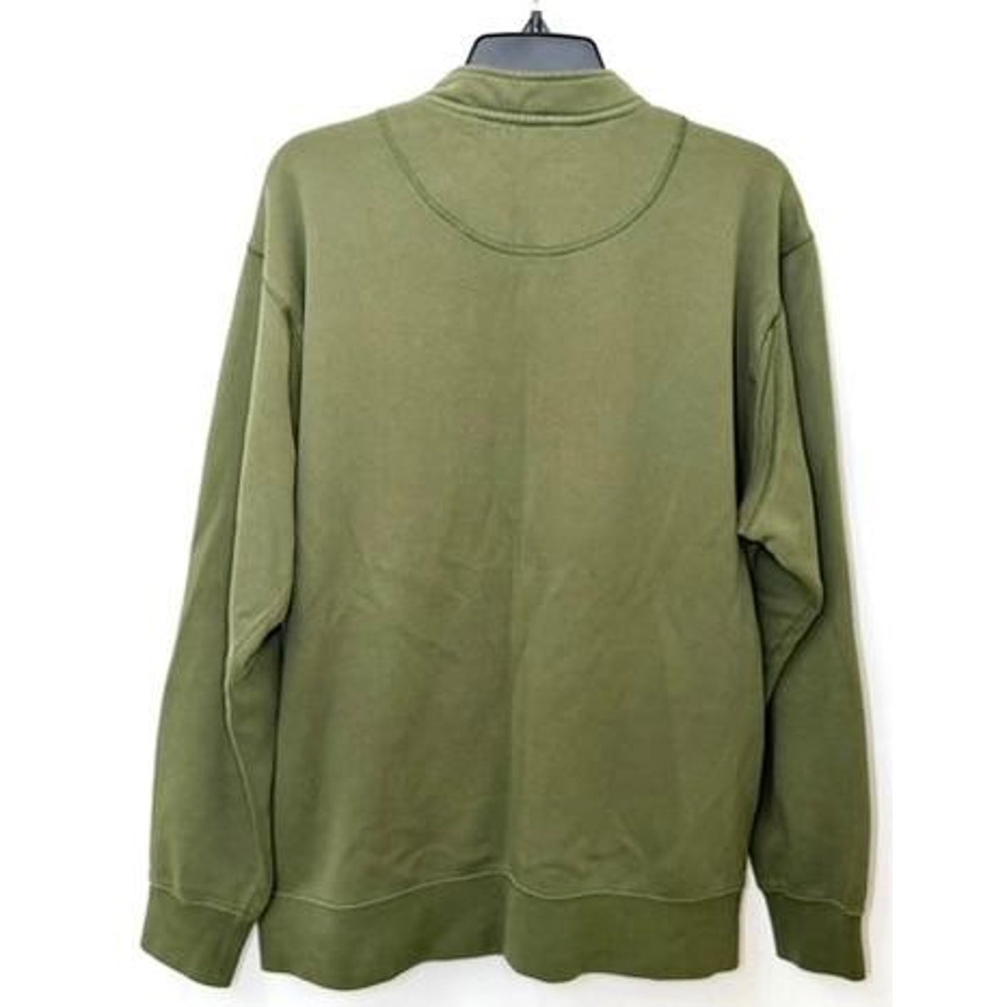 Orvis 1/4 Zip Pullover Sweater Mens Large Green Fleece Lined Sweatshirt