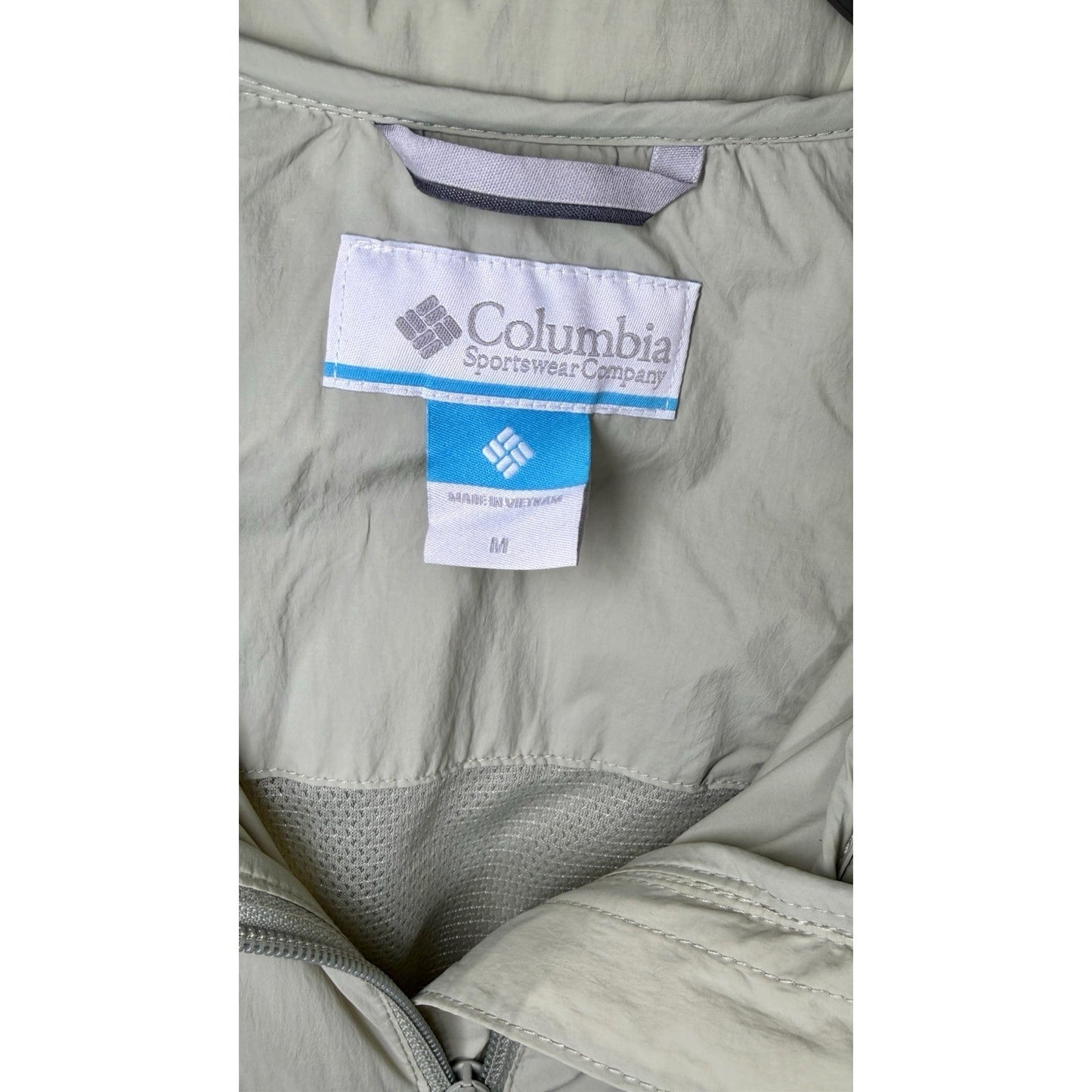 NWT Columbia Women’s Windbreaker Zip-Up Jacket Water Resistant Sage Green Hooded