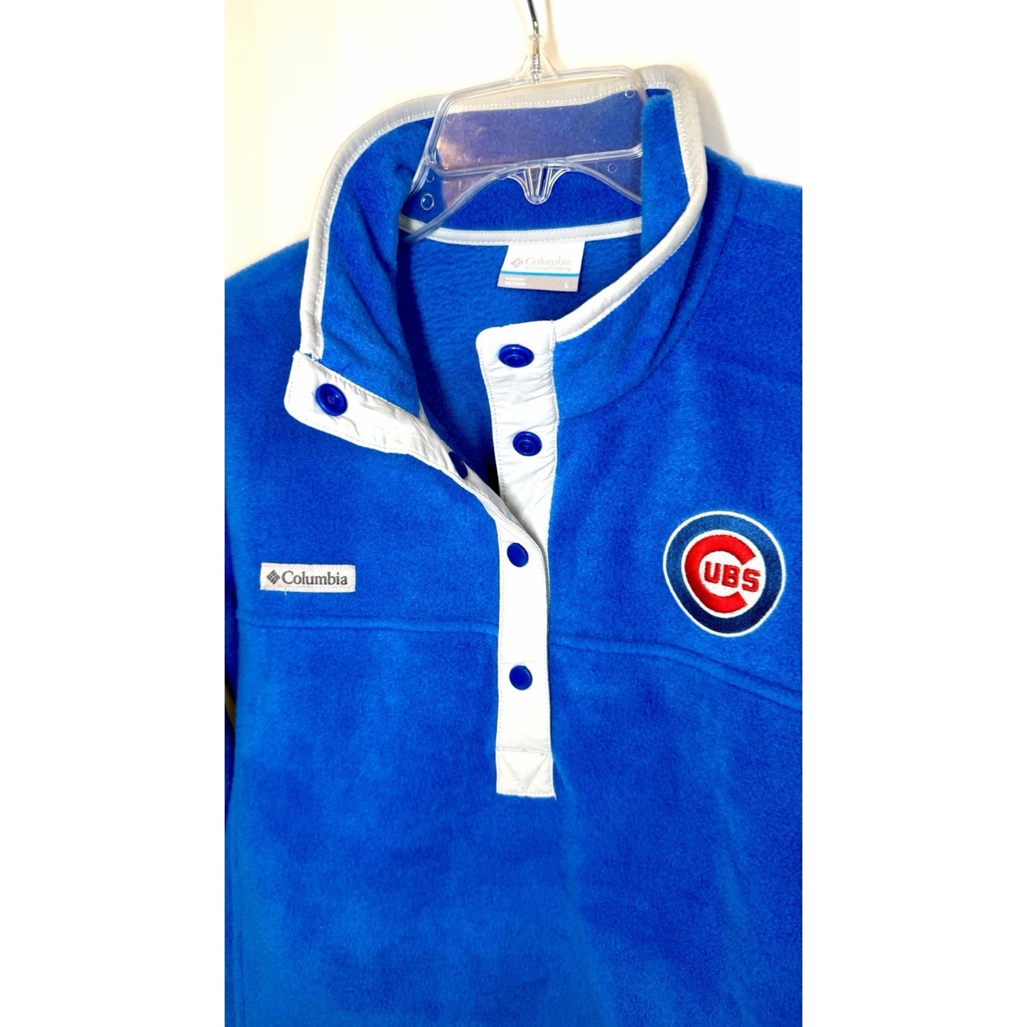 Columbia Women’s 1/4 Snap Fleece Pullover MLB Chicago Cubs Blue Large NWOT