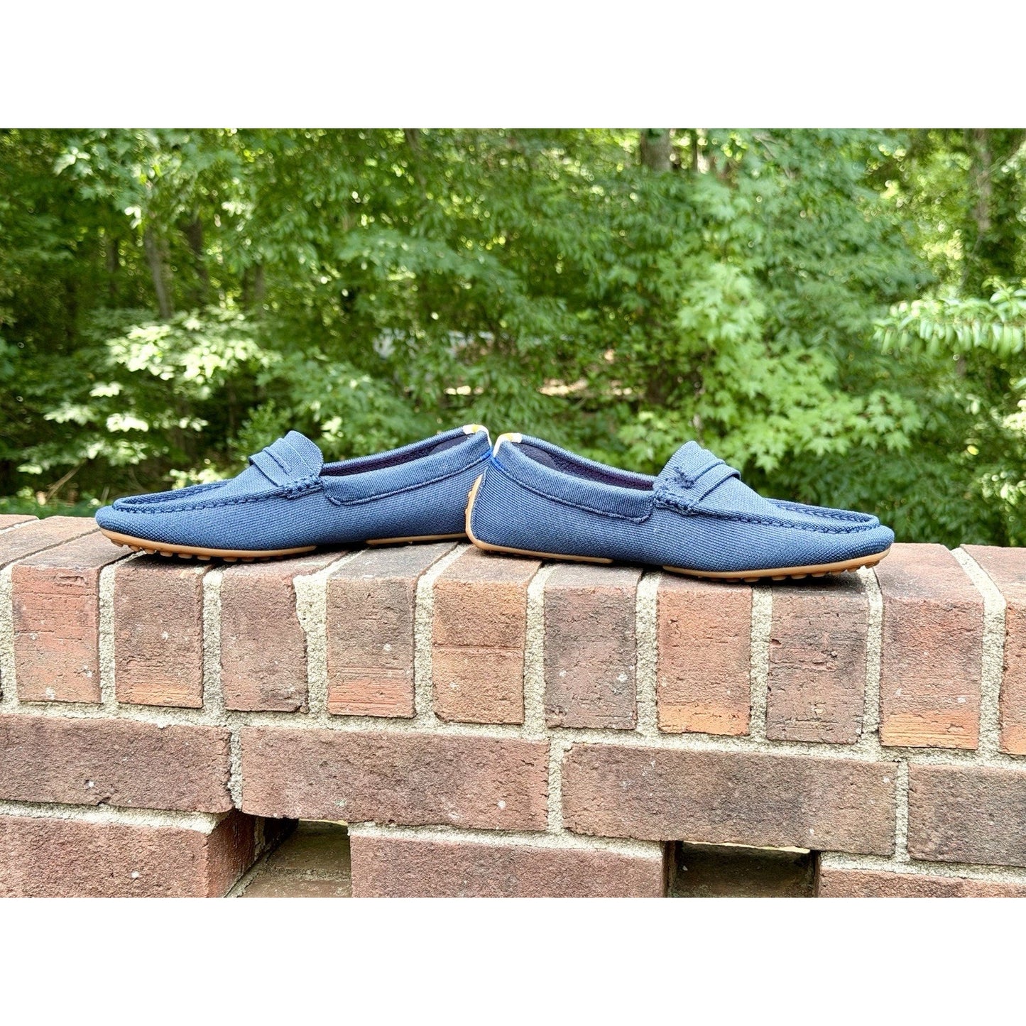 Rothy's The Driving Loafer Women’s Size 10.5 Slip On Knit Shoes Navy/Lavendar