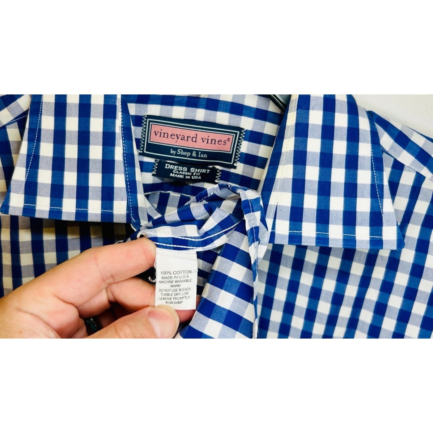 Vineyard Vines ® Dress Shirt / Classic Fit / Size 15 1/ 2 - 33 / Blue & White