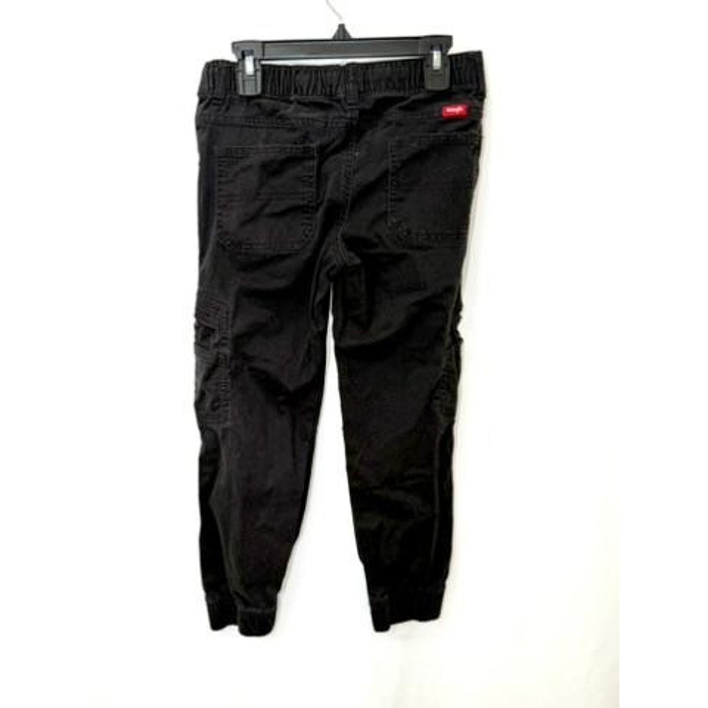 Wrangler Boys Cargo Jogger Pants Size 8 Regular Black Elastic Waist Stretch