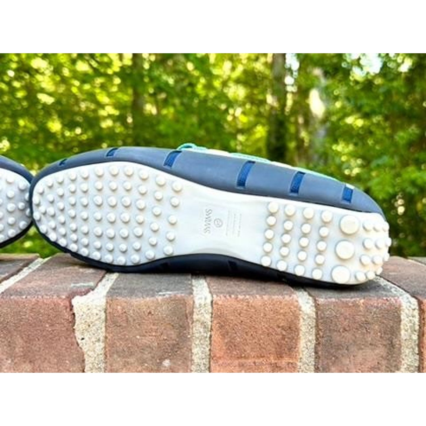 Swims Braided Lace Lux Loafer Driver Mens 9.5 Navy Alloy Blue White Slip On