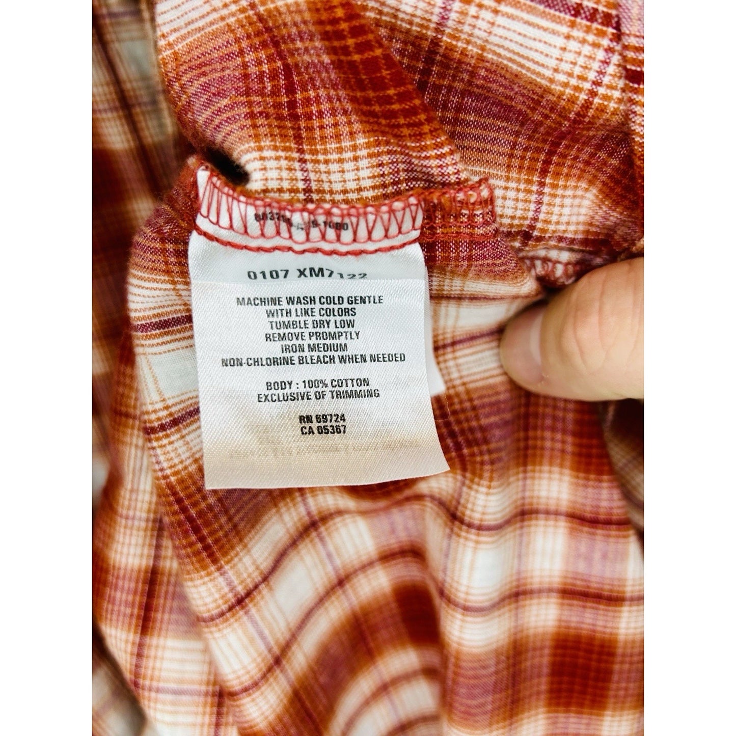 Columbia Plaid Button Up Shirt Short Sleeve Outdoor Casual Red White Large
